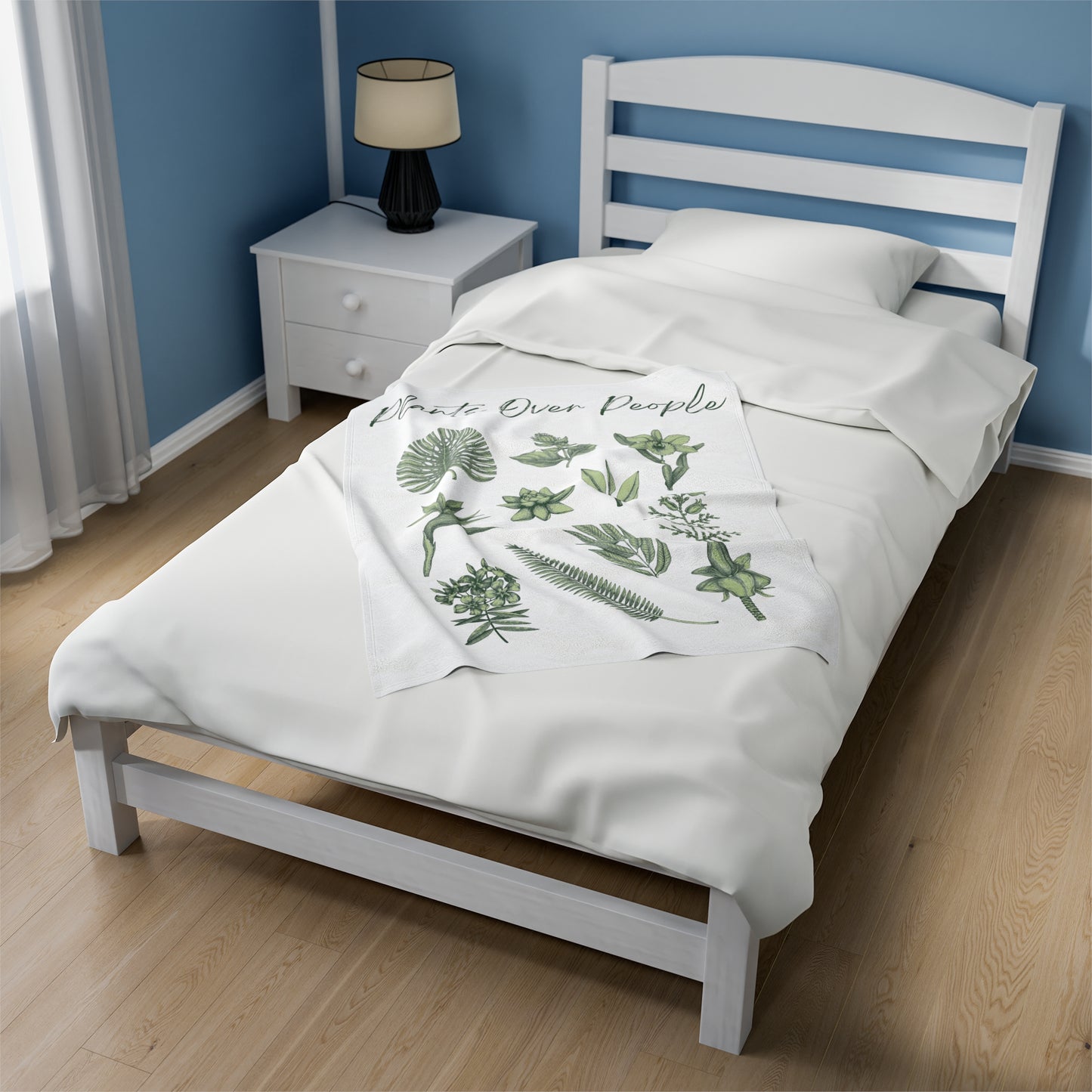 Plants Over People Velveteen Plush Blanket