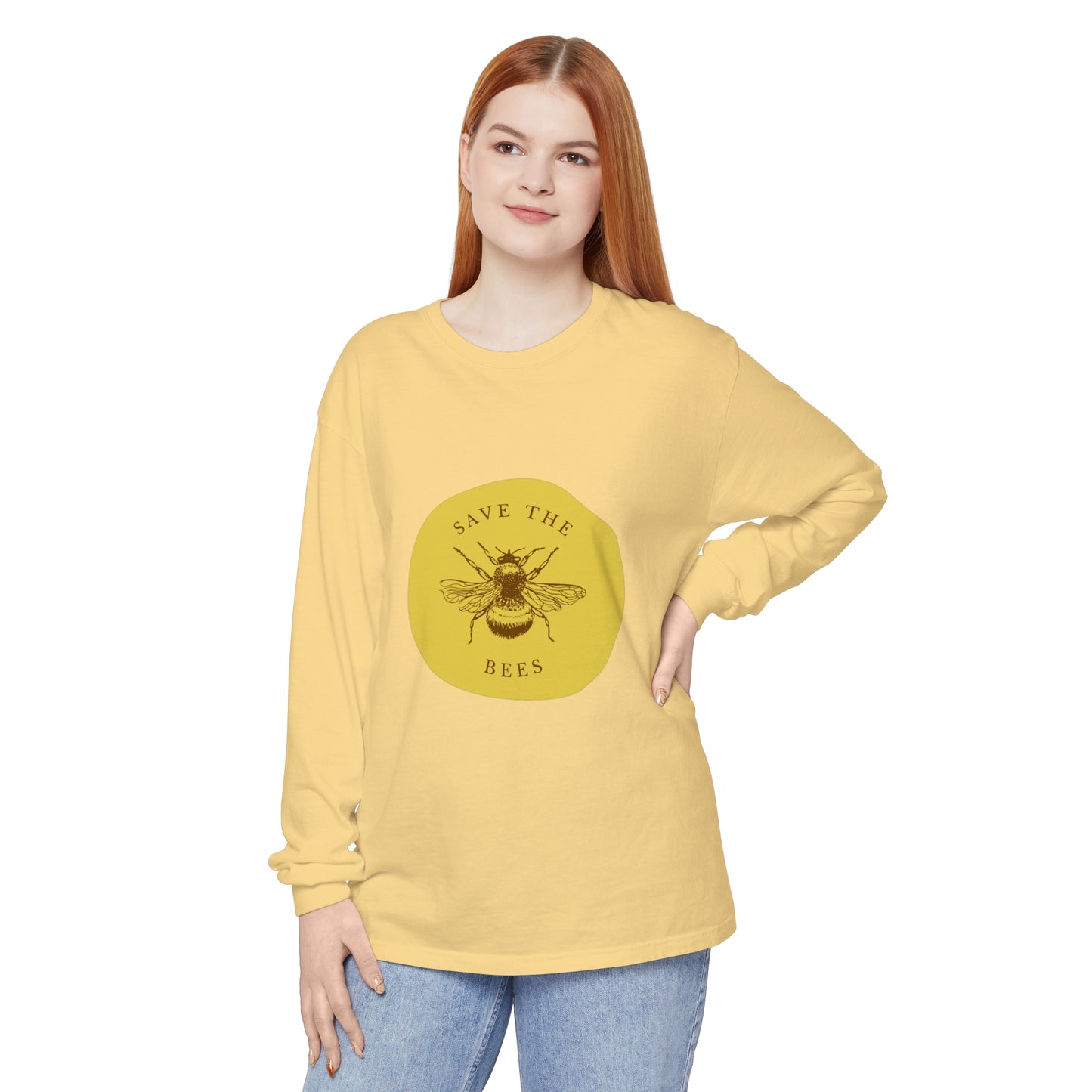 Save The Bees Unisex Garment-dyed Long Sleeve