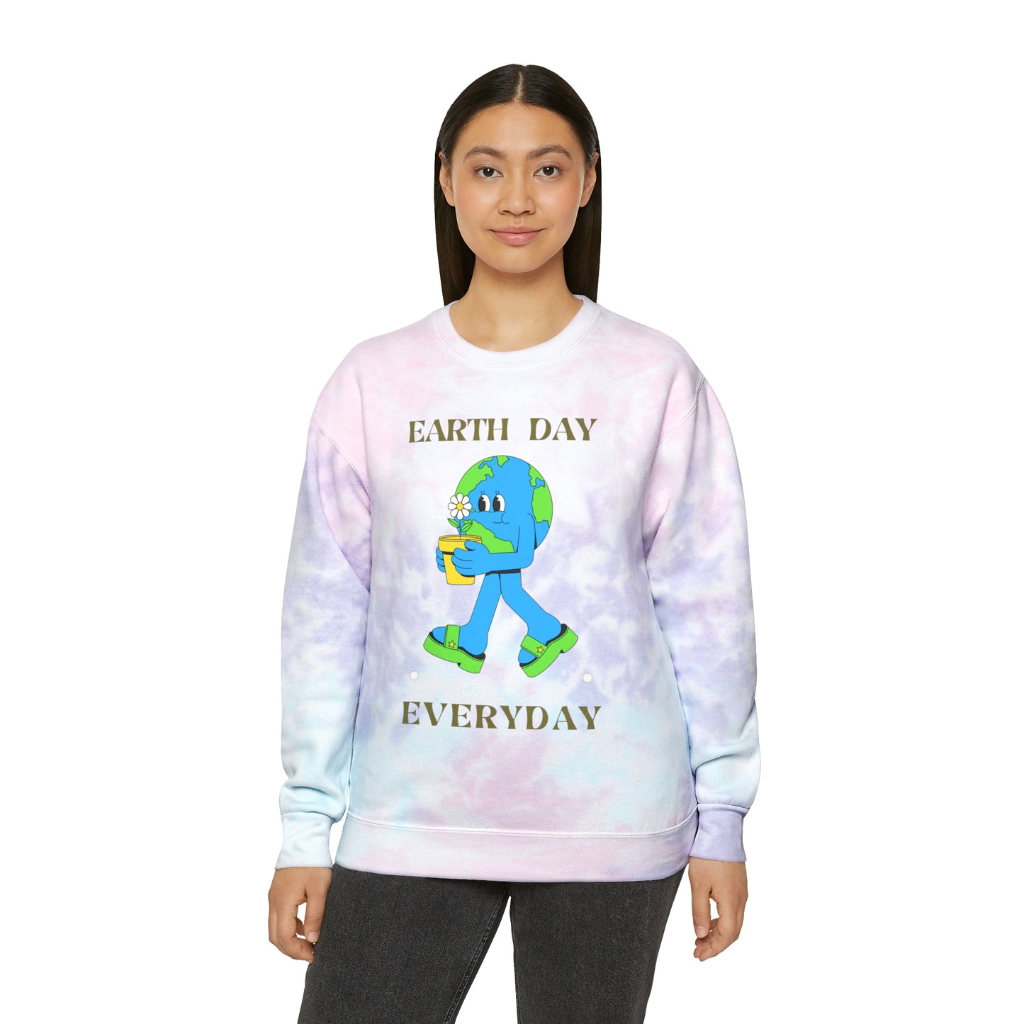 Earth Day Everyday Unisex Tie-Dye Crewneck