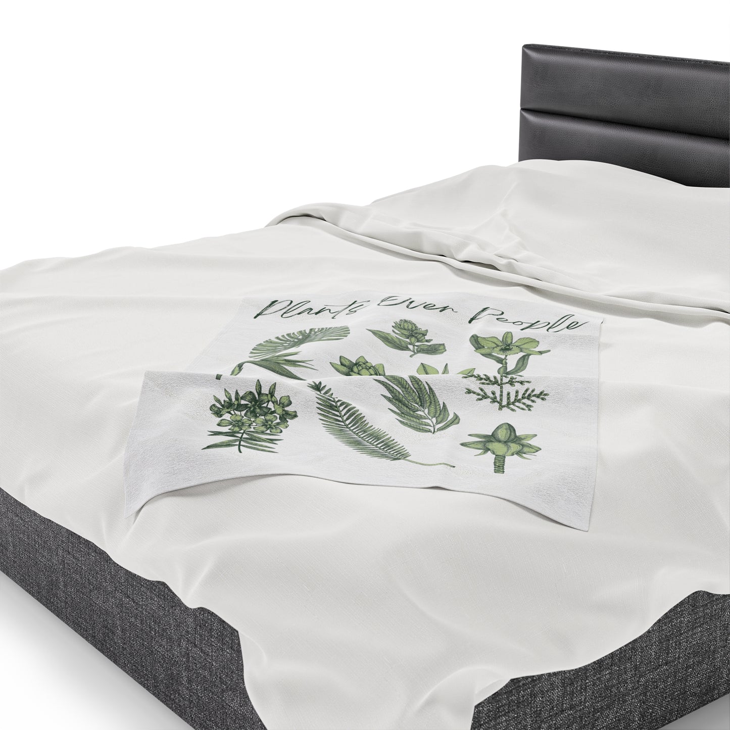 Plants Over People Velveteen Plush Blanket