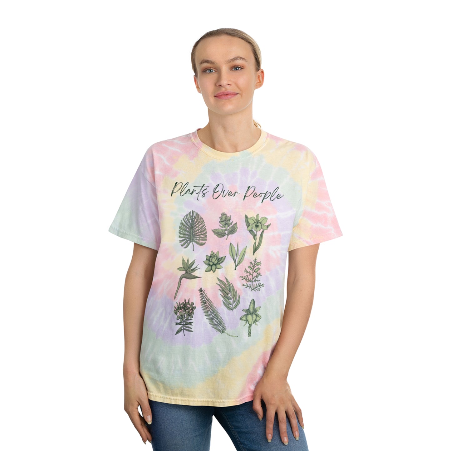 Plants Over People Tie-Dye Tee, Spiral
