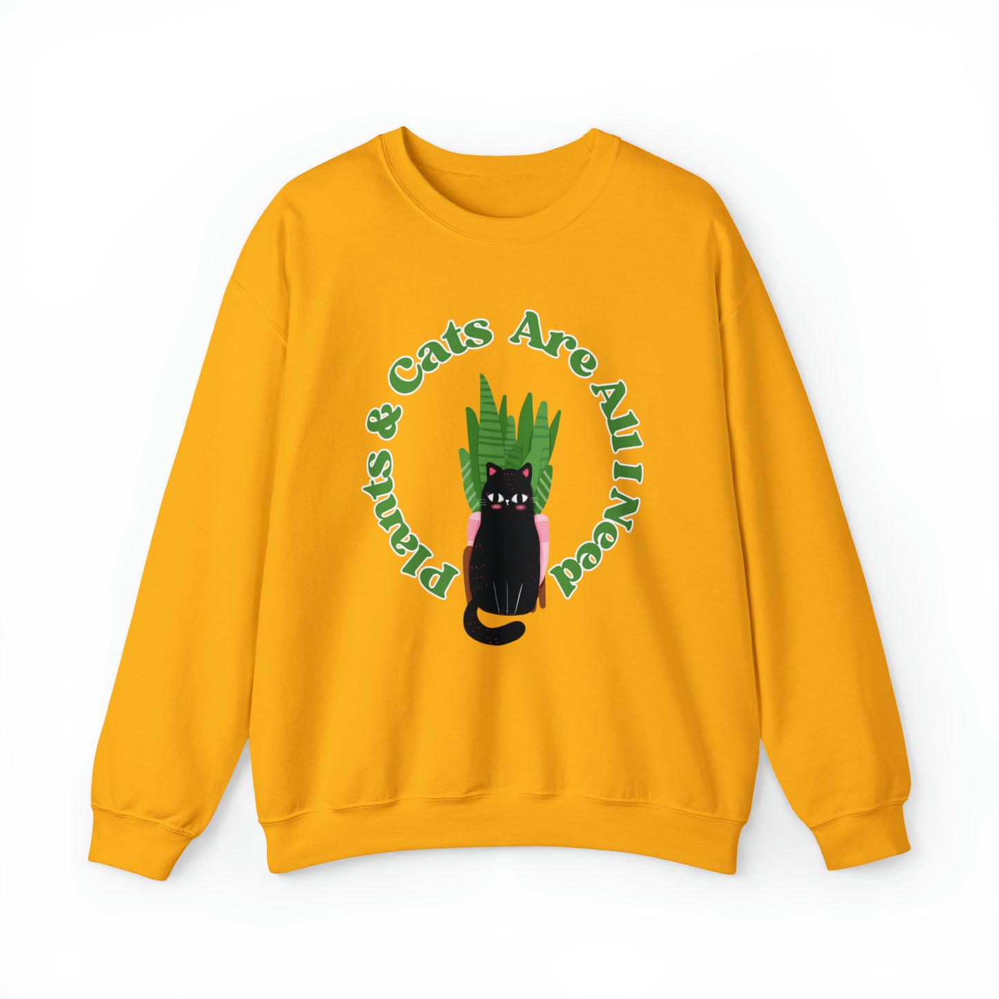 Plants & Cats Are All I Need Unisex Crewneck Sweatshirt