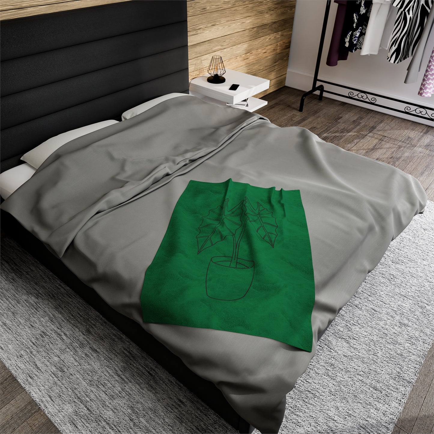 Alocasia Velveteen Plush Blanket