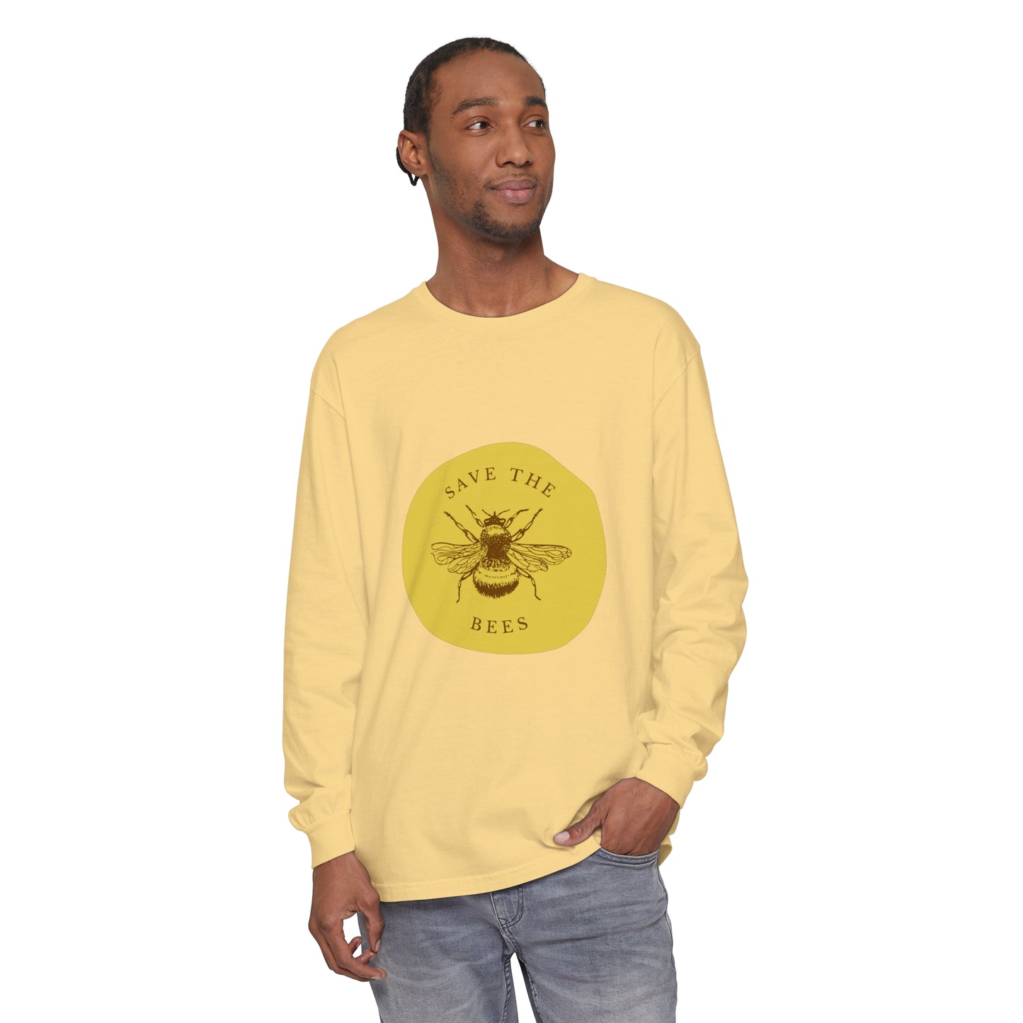 Save The Bees Unisex Garment-dyed Long Sleeve