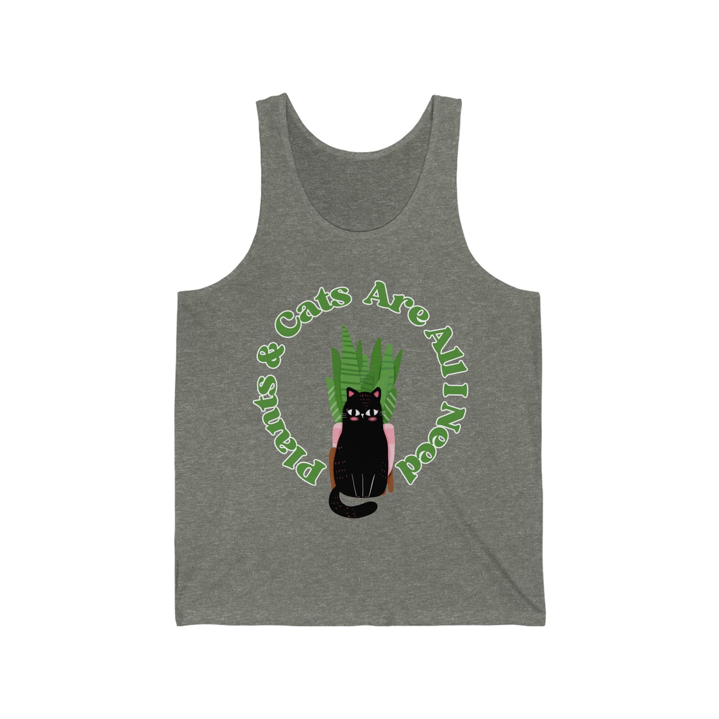 Plants & Cats Are All I Need Unisex Jersey Tank