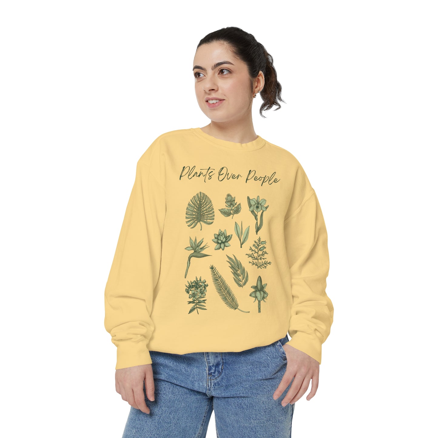 Plants Over People Unisex Garment-Dyed Sweatshirt