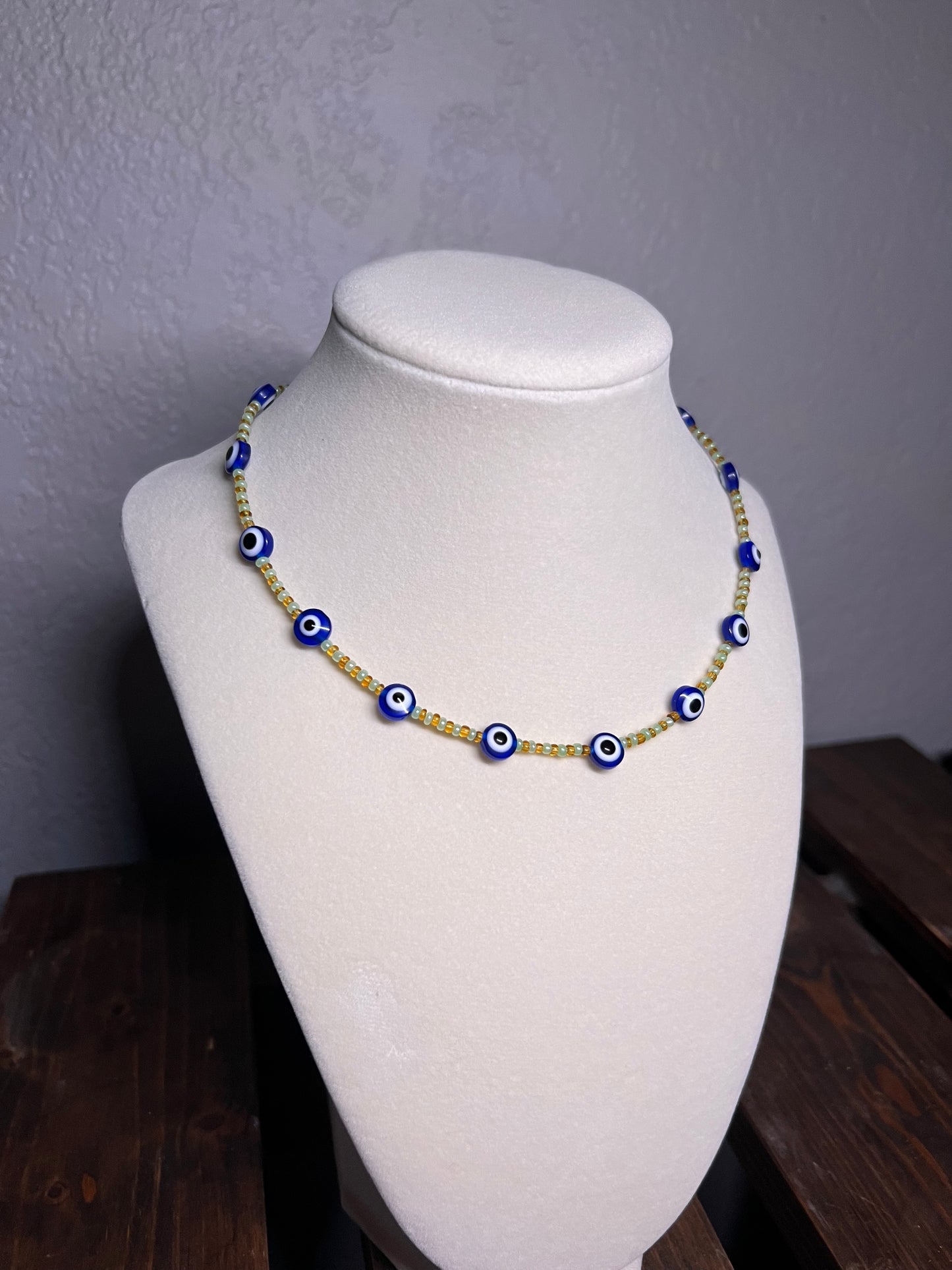 Evil eye necklace & bracelet set