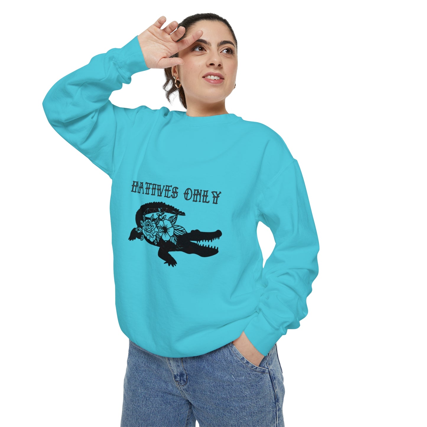 Natives Only Alligator Unisex Garment-Dyed Crewneck