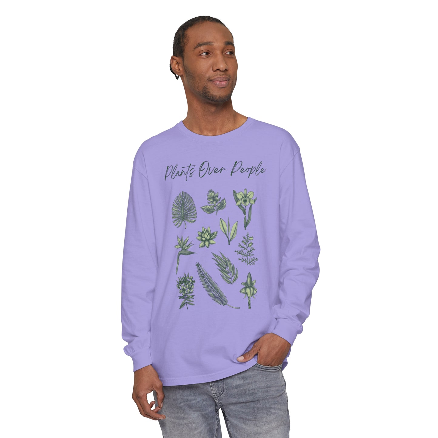 Plants Over People Unisex Garment-dyed Long Sleeve