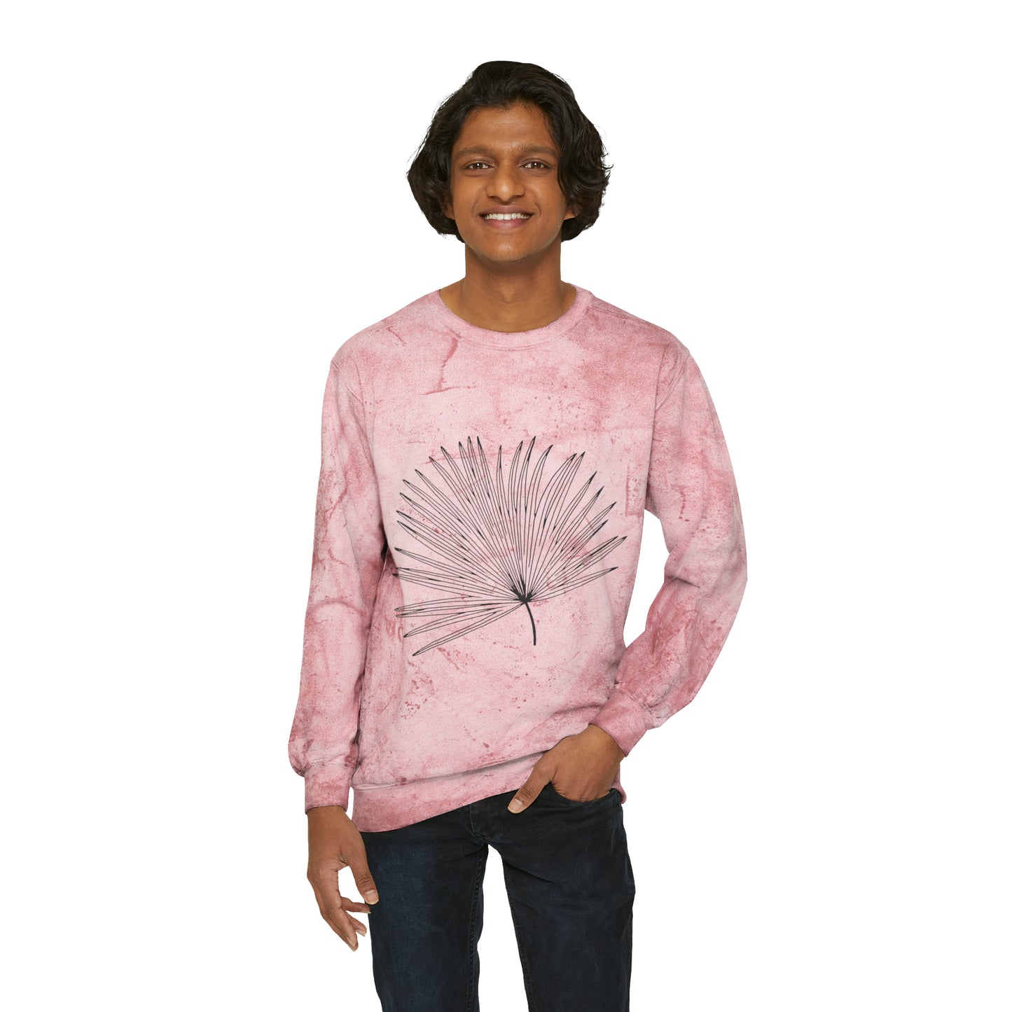 Palm Leaf Unisex Color Blast Crewneck