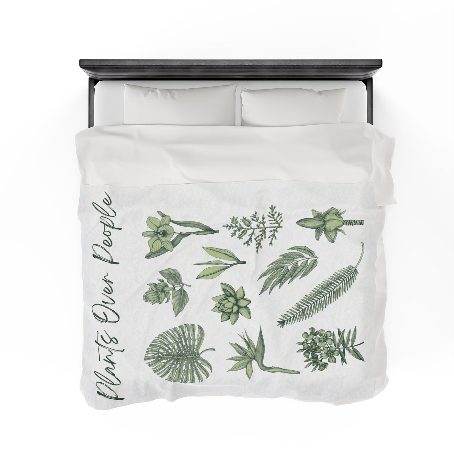 Plants Over People Velveteen Plush Blanket