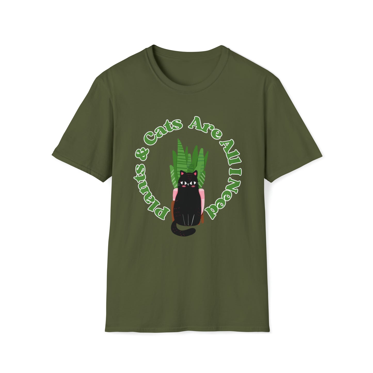 Plants & Cats Are All I Need Unisex Softstyle T-Shirt