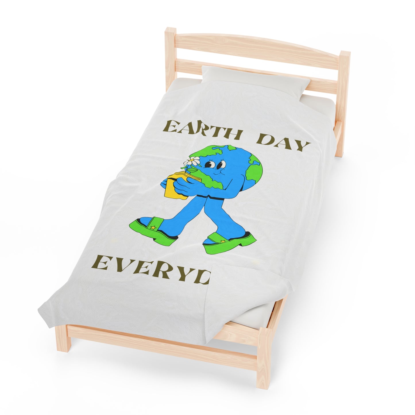 Earth Day Everyday Velveteen Plush Blanket