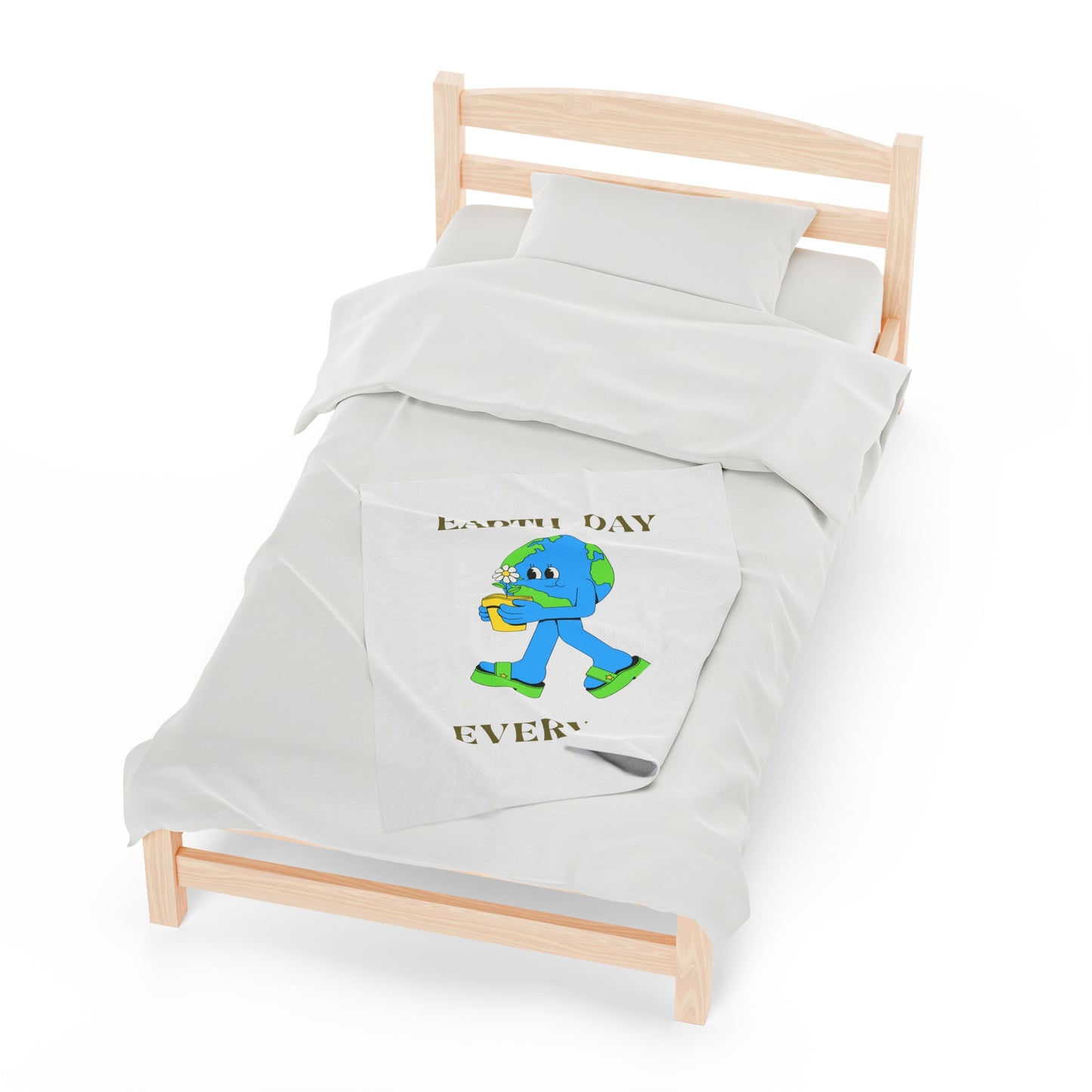 Earth Day Everyday Velveteen Plush Blanket