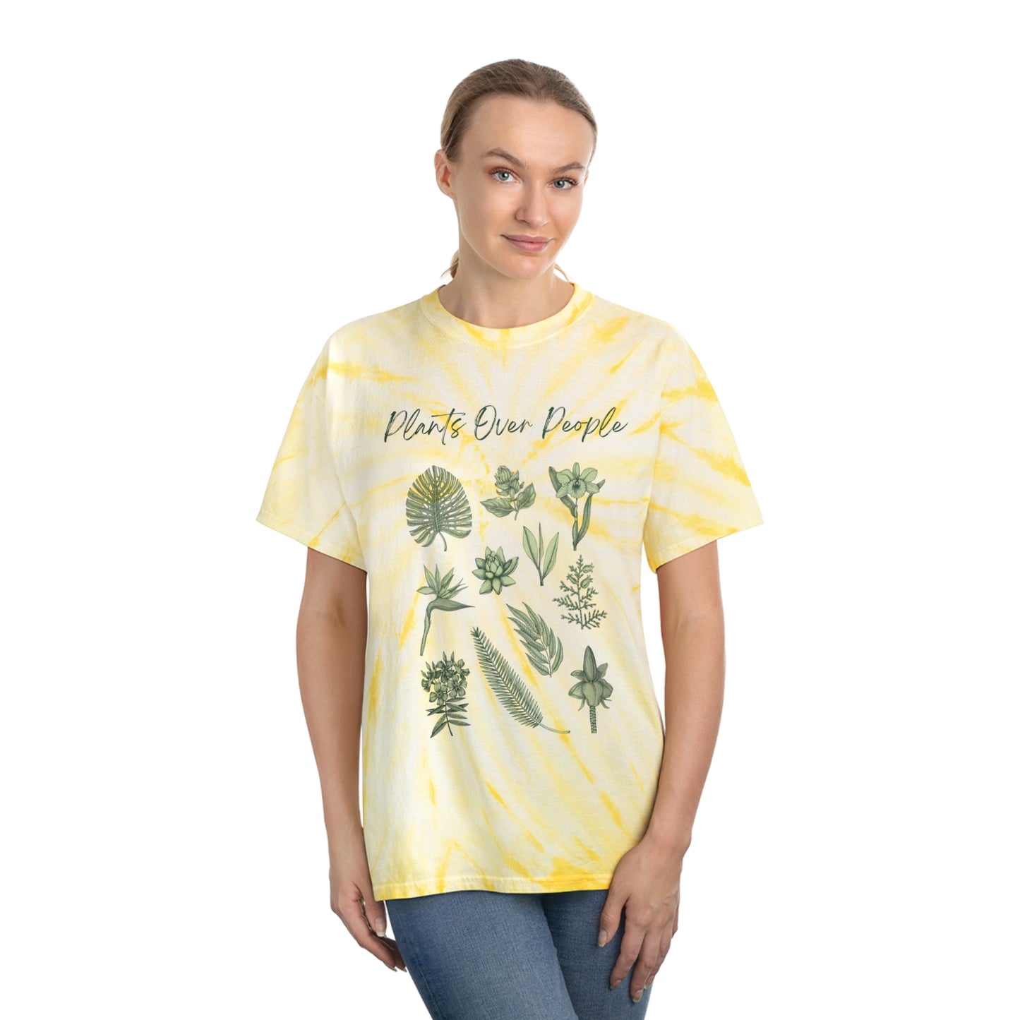 Plants Over People Tie-Dye Tee, Cyclone