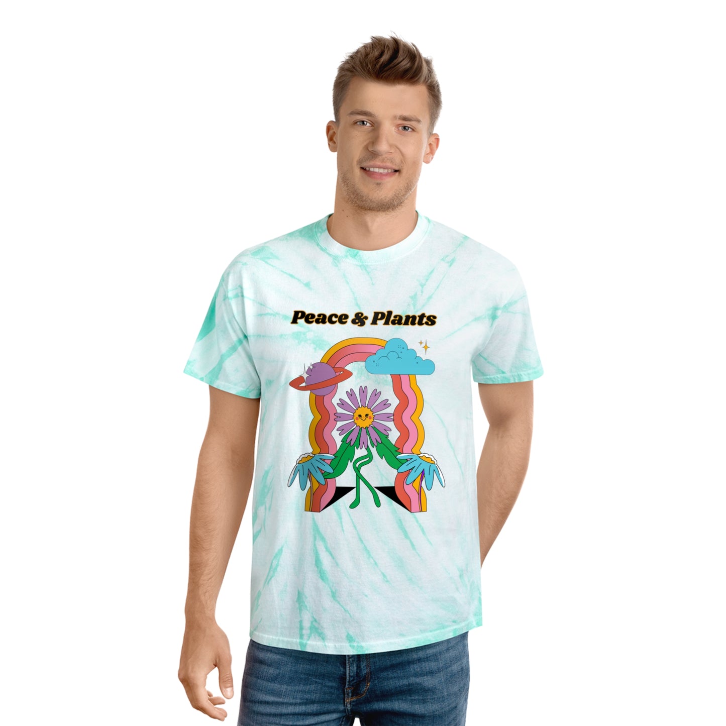Peace & Plants Tie-Dye Tee, Cyclone