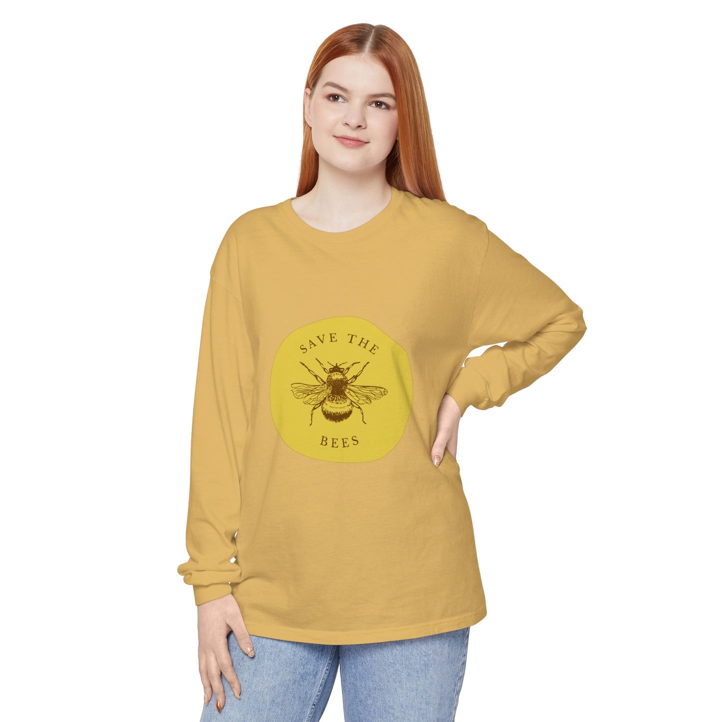 Save The Bees Unisex Garment-dyed Long Sleeve