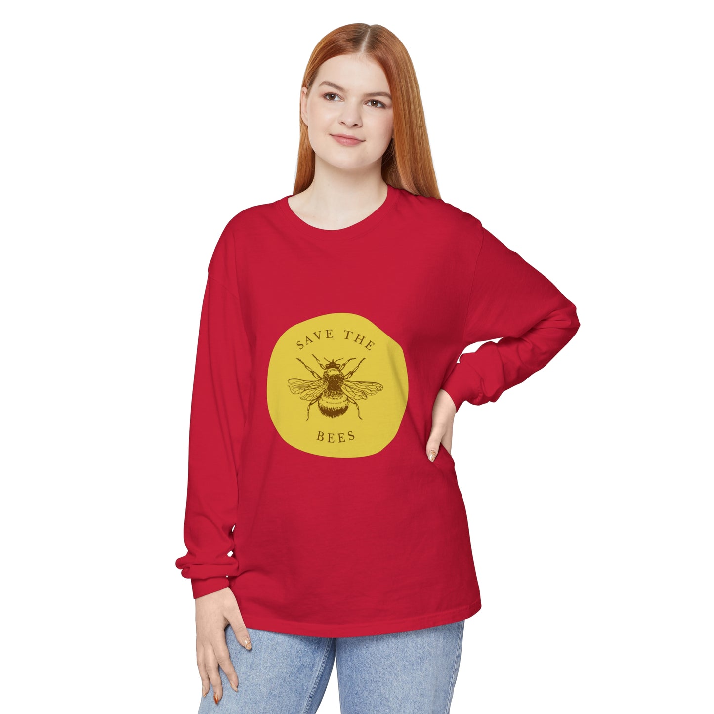 Save The Bees Unisex Garment-dyed Long Sleeve