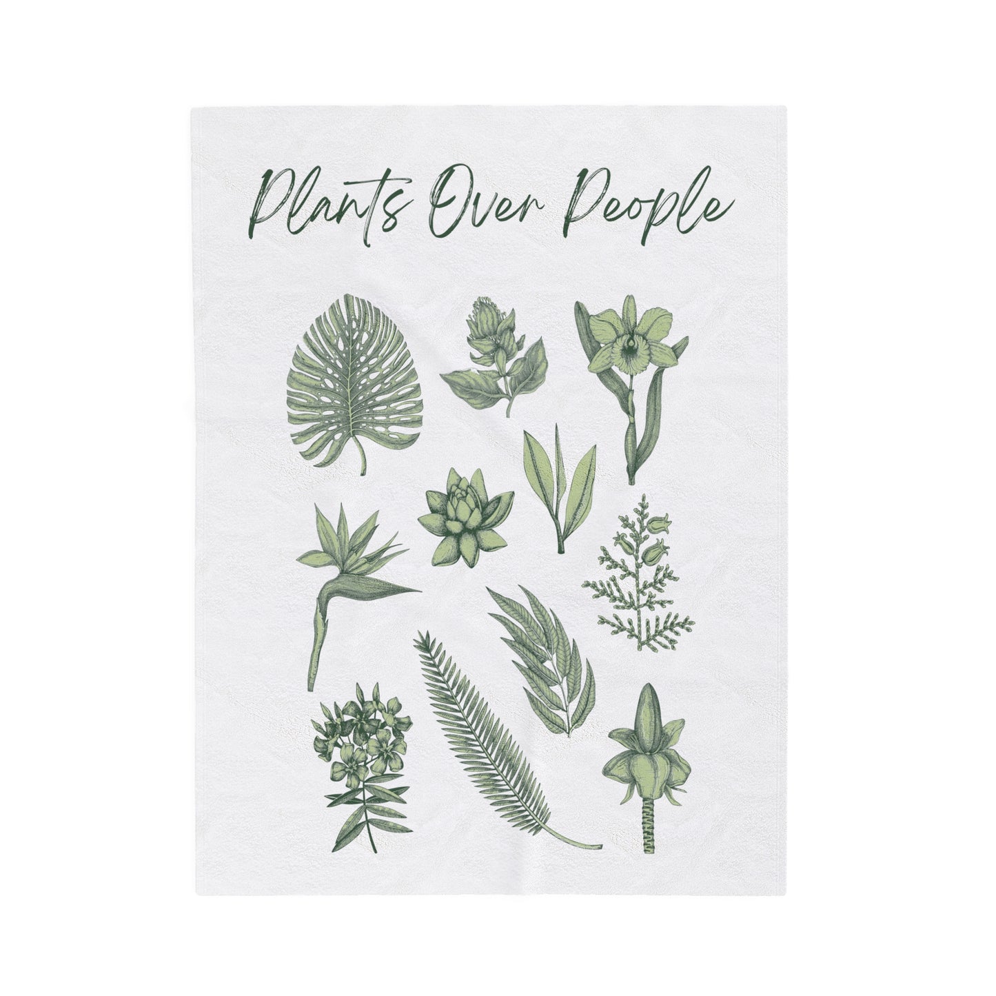 Plants Over People Velveteen Plush Blanket