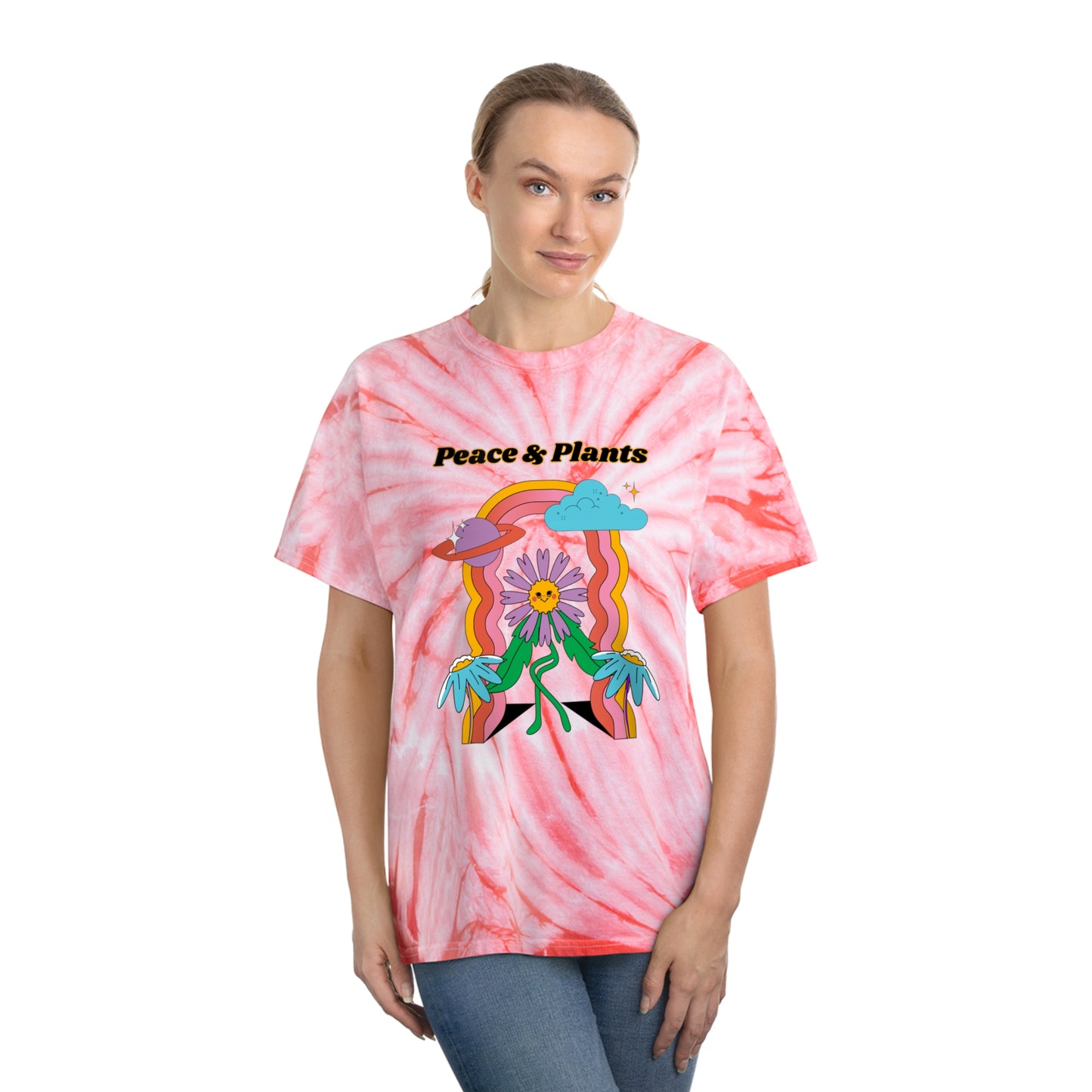 Peace & Plants Tie-Dye Tee, Cyclone