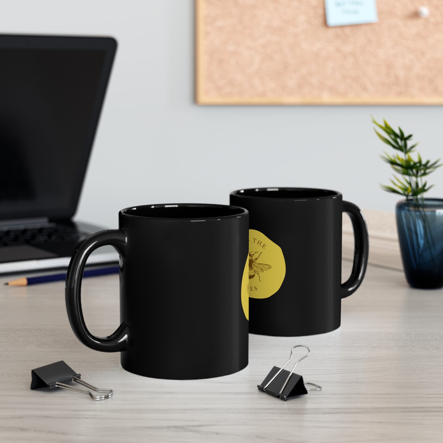 Save The Bees Black Mug