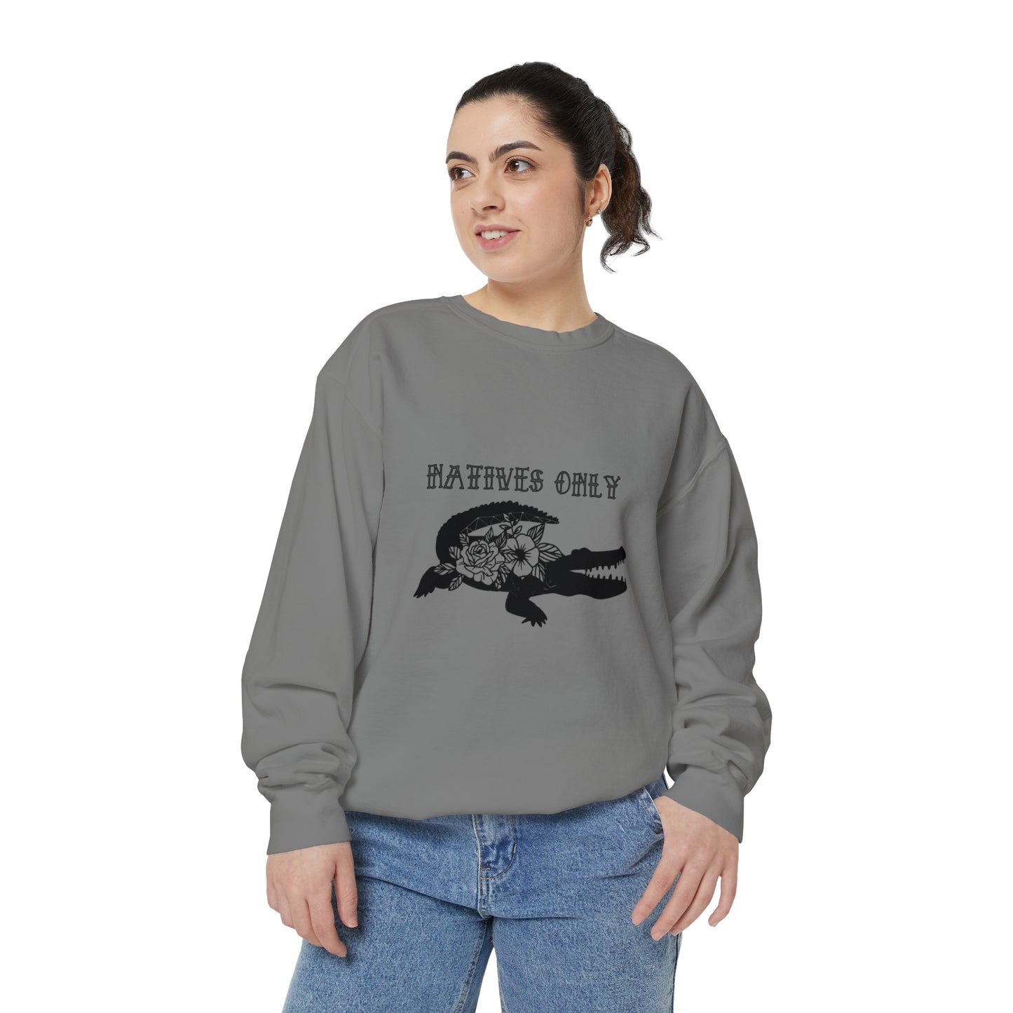 Natives Only Alligator Unisex Garment-Dyed Crewneck