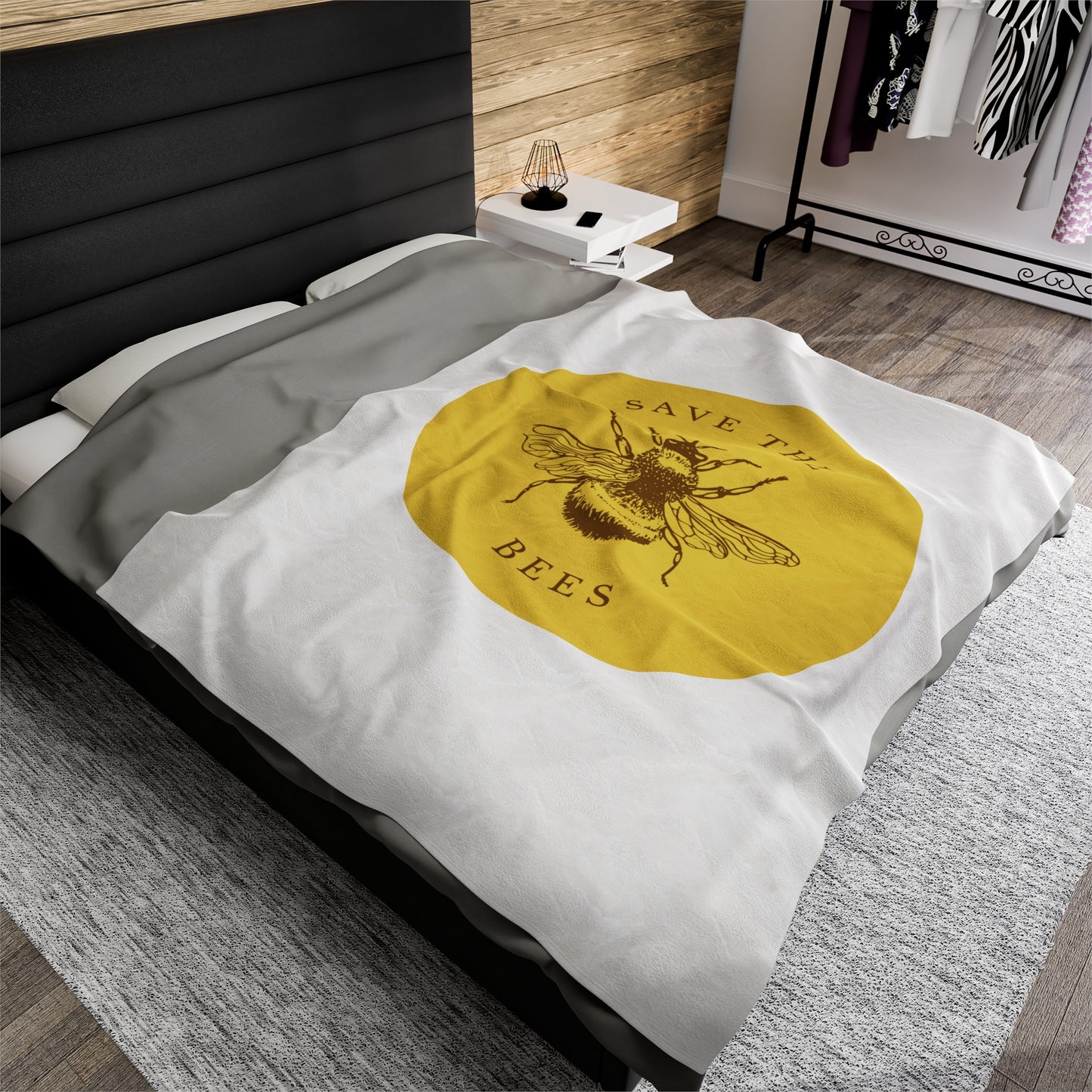 Save The Bees Velveteen Plush Blanket