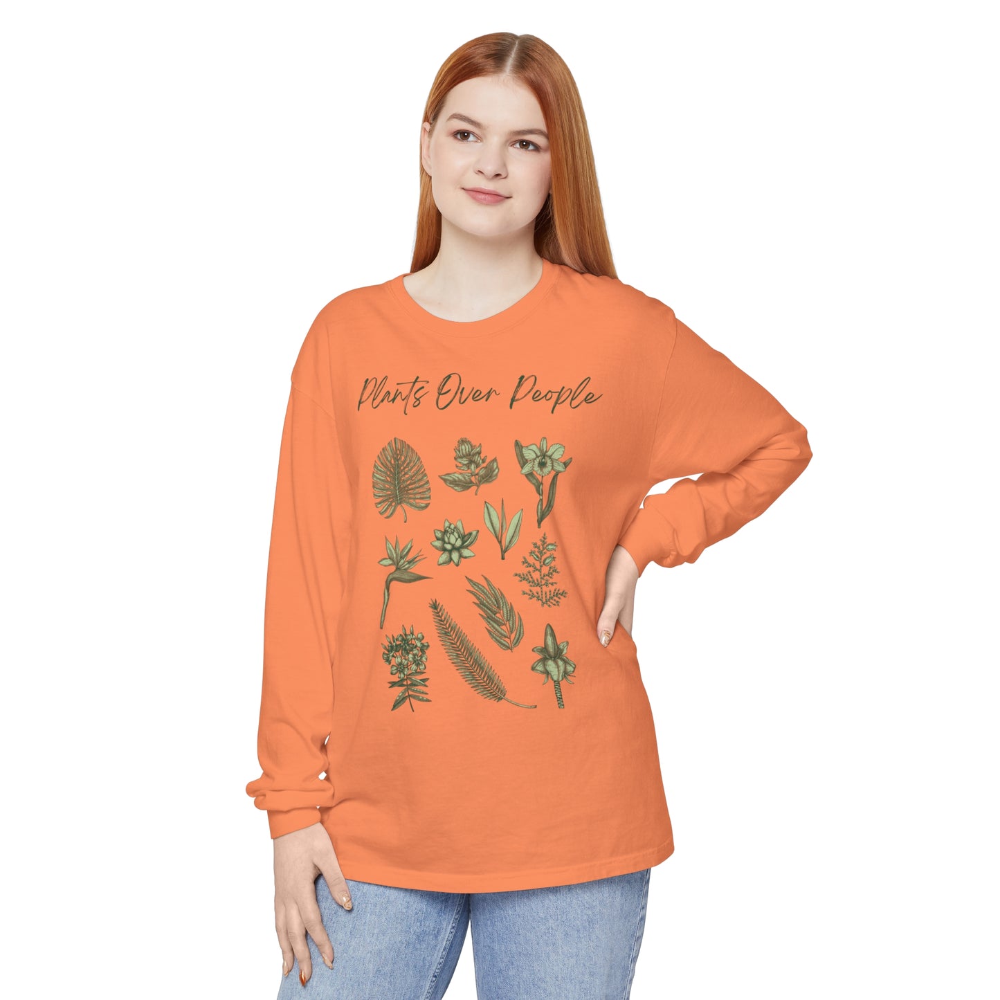 Plants Over People Unisex Garment-dyed Long Sleeve