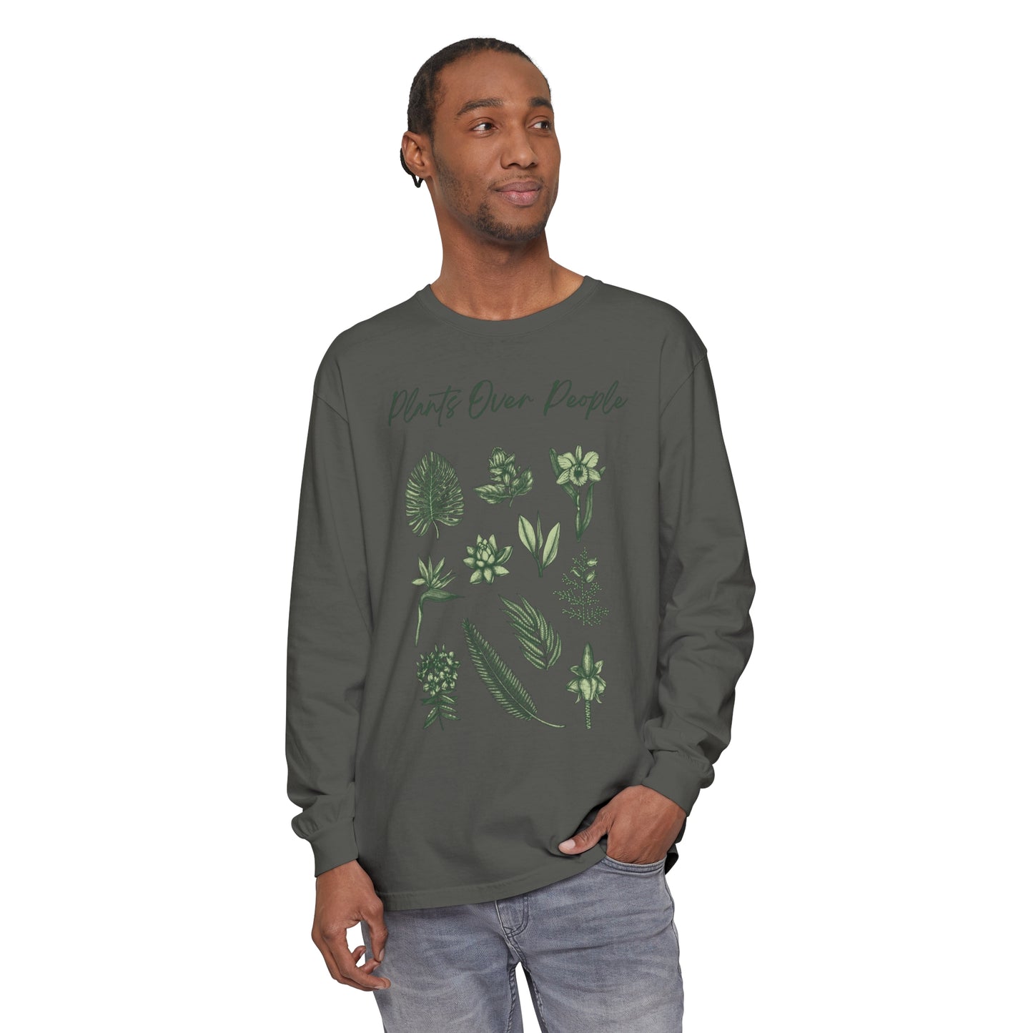 Plants Over People Unisex Garment-dyed Long Sleeve