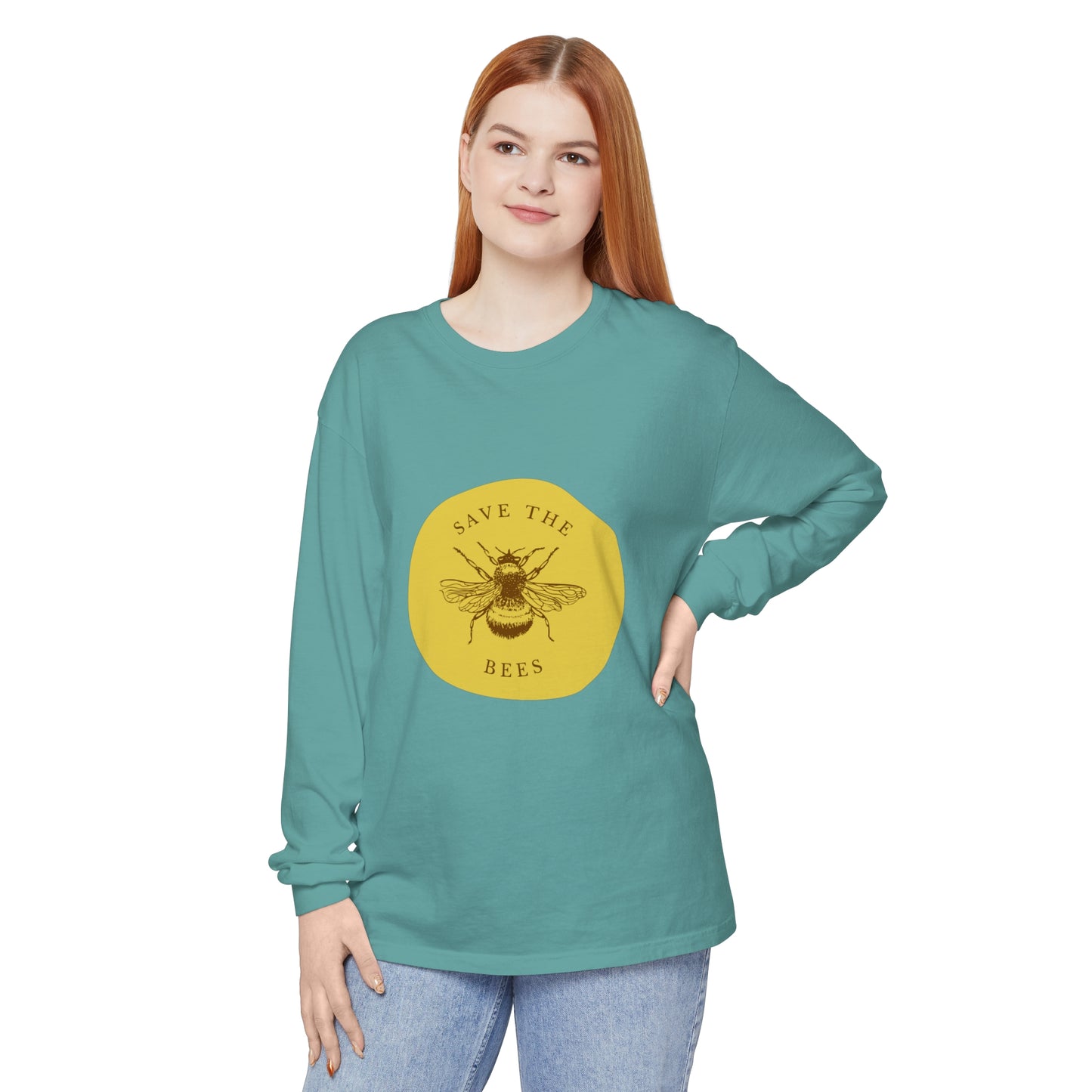 Save The Bees Unisex Garment-dyed Long Sleeve