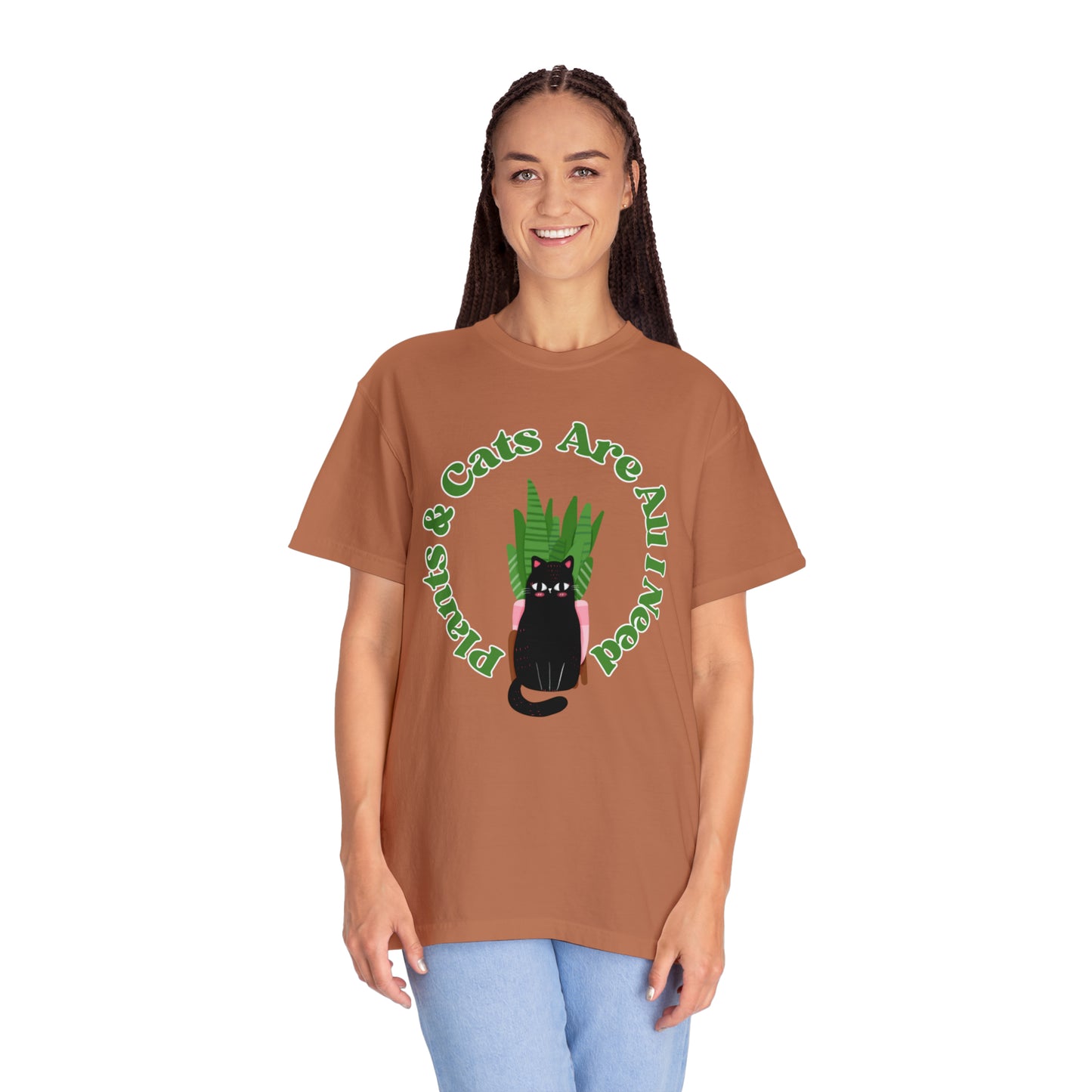 Plants & Cats Are All I Need Unisex Garment-Dyed T-shirt