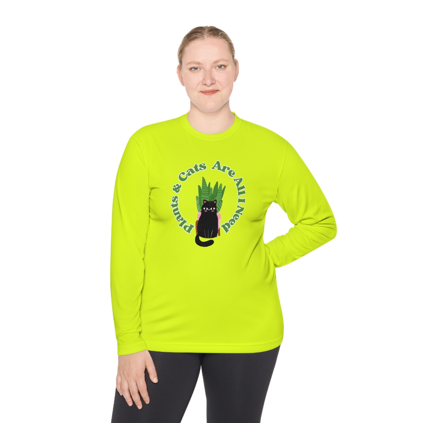 Plants & Cats Are All I Need Unisex Lightweight Long Sleeve