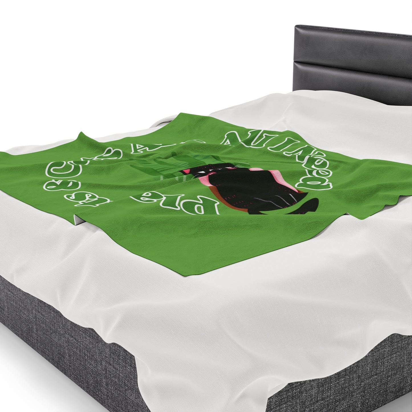 Plants & Cats Are All I Need Velveteen Plush Blanket