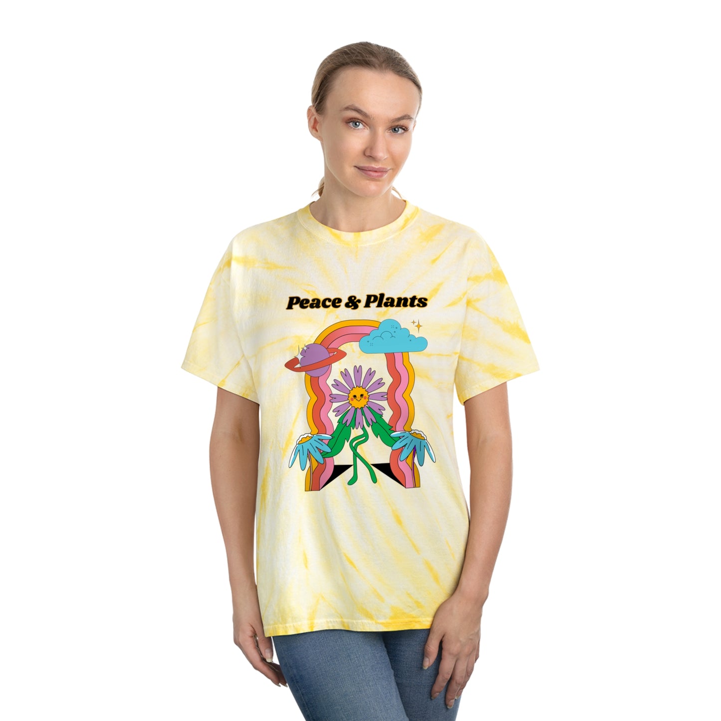 Peace & Plants Tie-Dye Tee, Cyclone