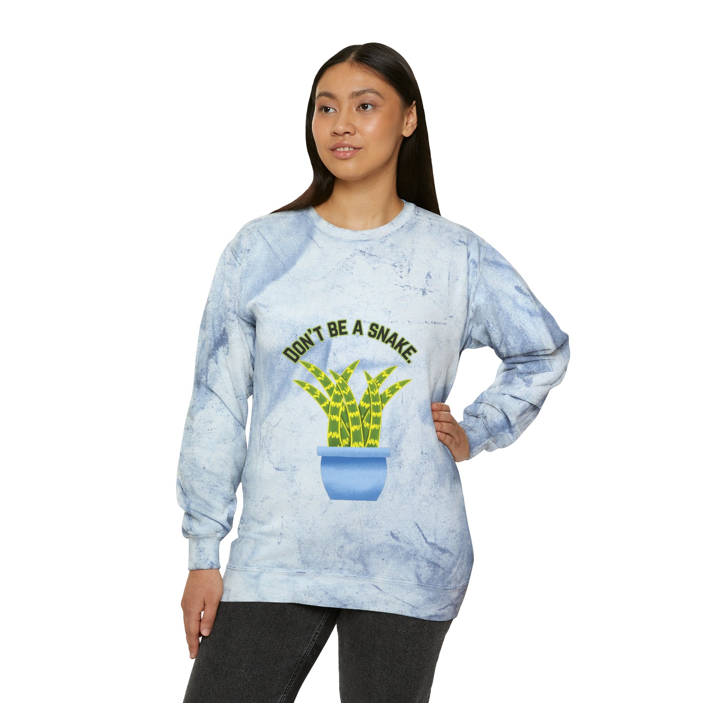 Don't Be A Snake Unisex Color Blast Crewneck