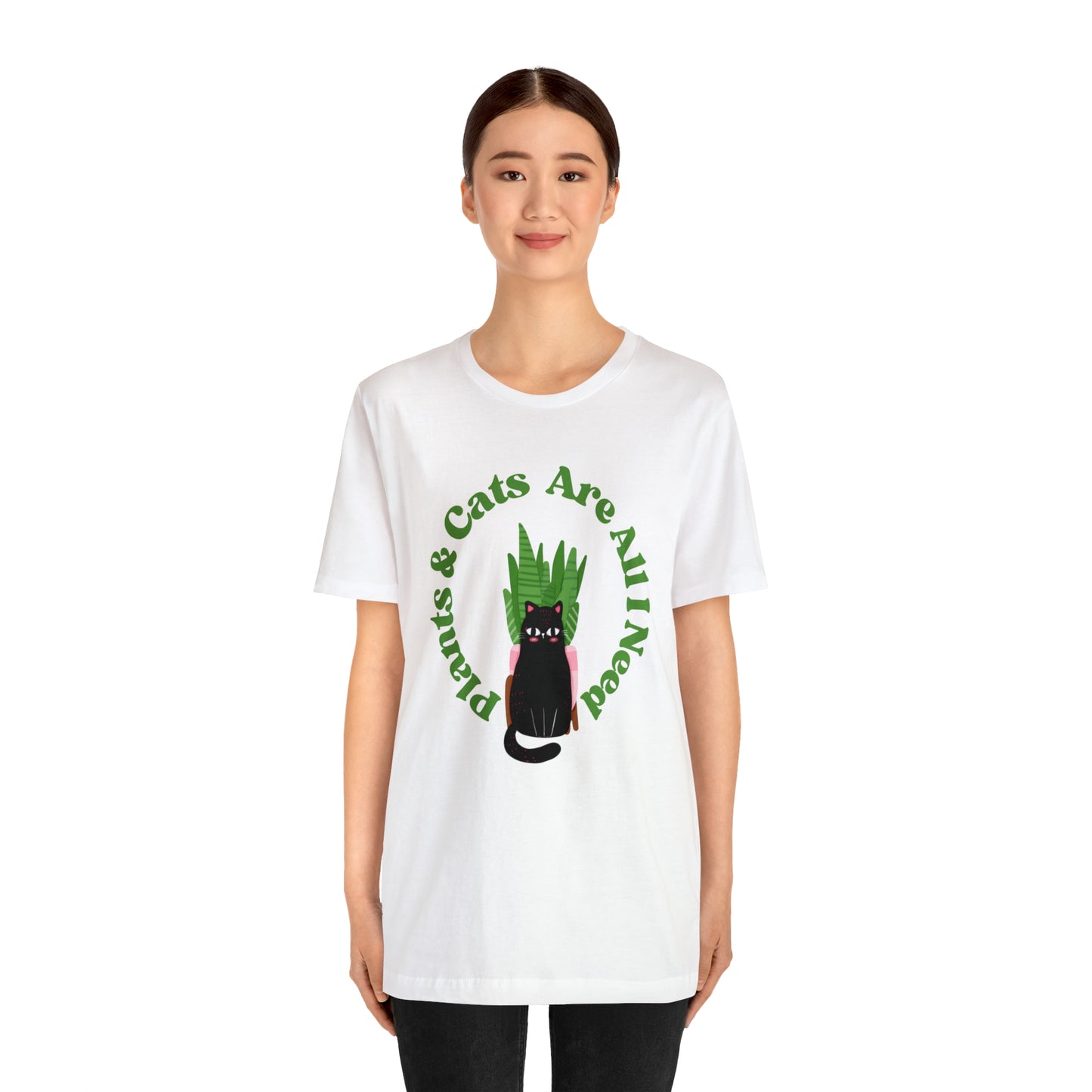 Plants & Cats Are All I Need Unisex Jersey Tee