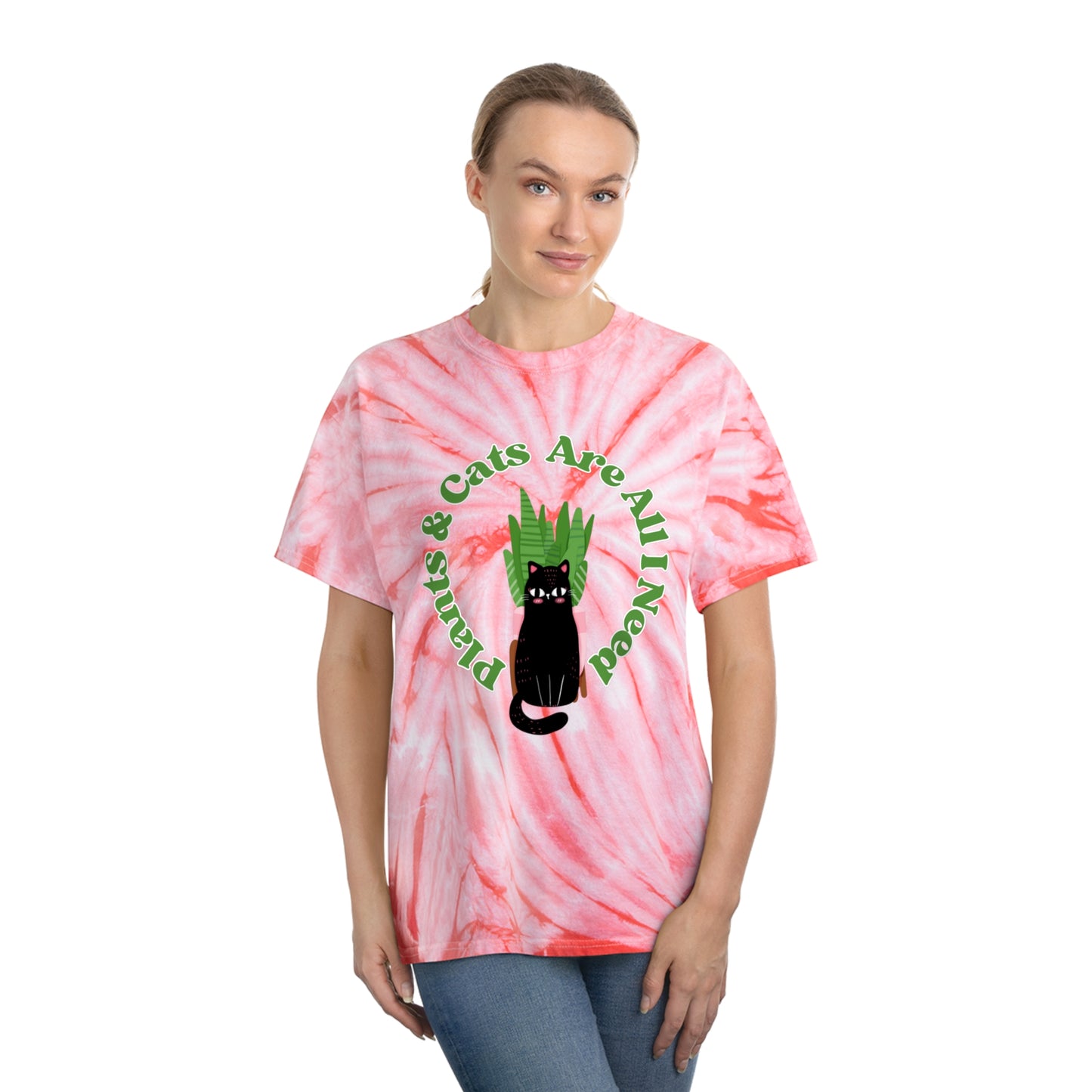 Plants & Cats Are All I Need Tie-Dye Tee, Cyclone
