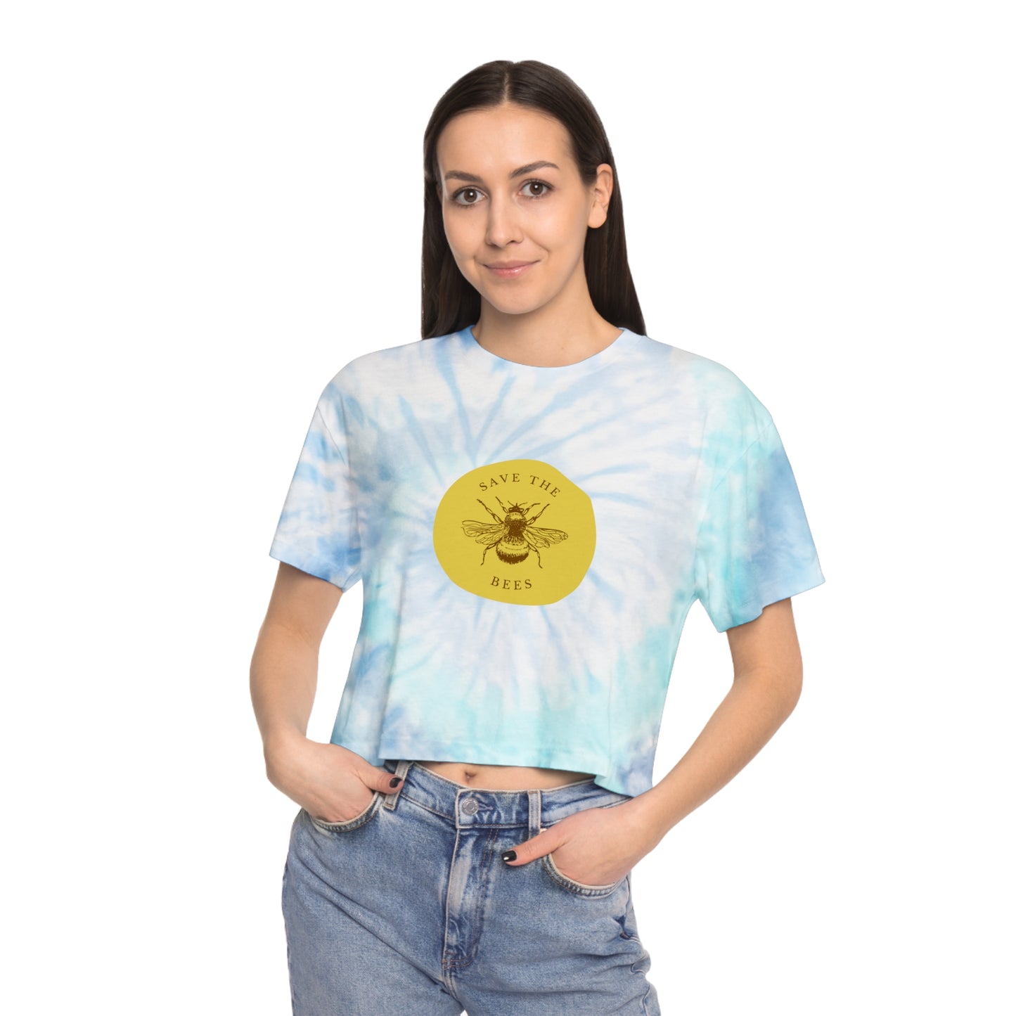 Save The Bees Women's Tie-Dye Crop Tee