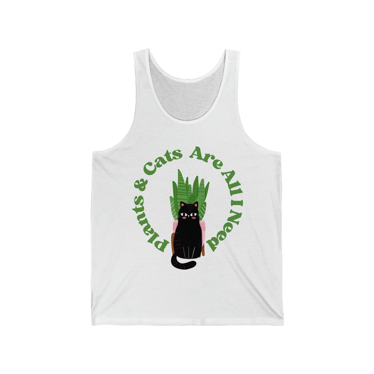 Plants & Cats Are All I Need Unisex Jersey Tank