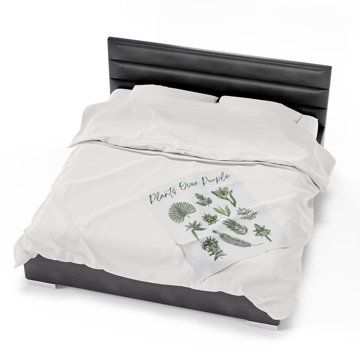Plants Over People Velveteen Plush Blanket