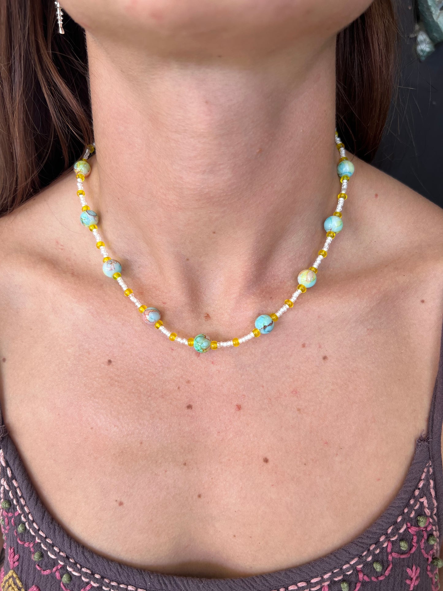 Confetti glass bead necklace