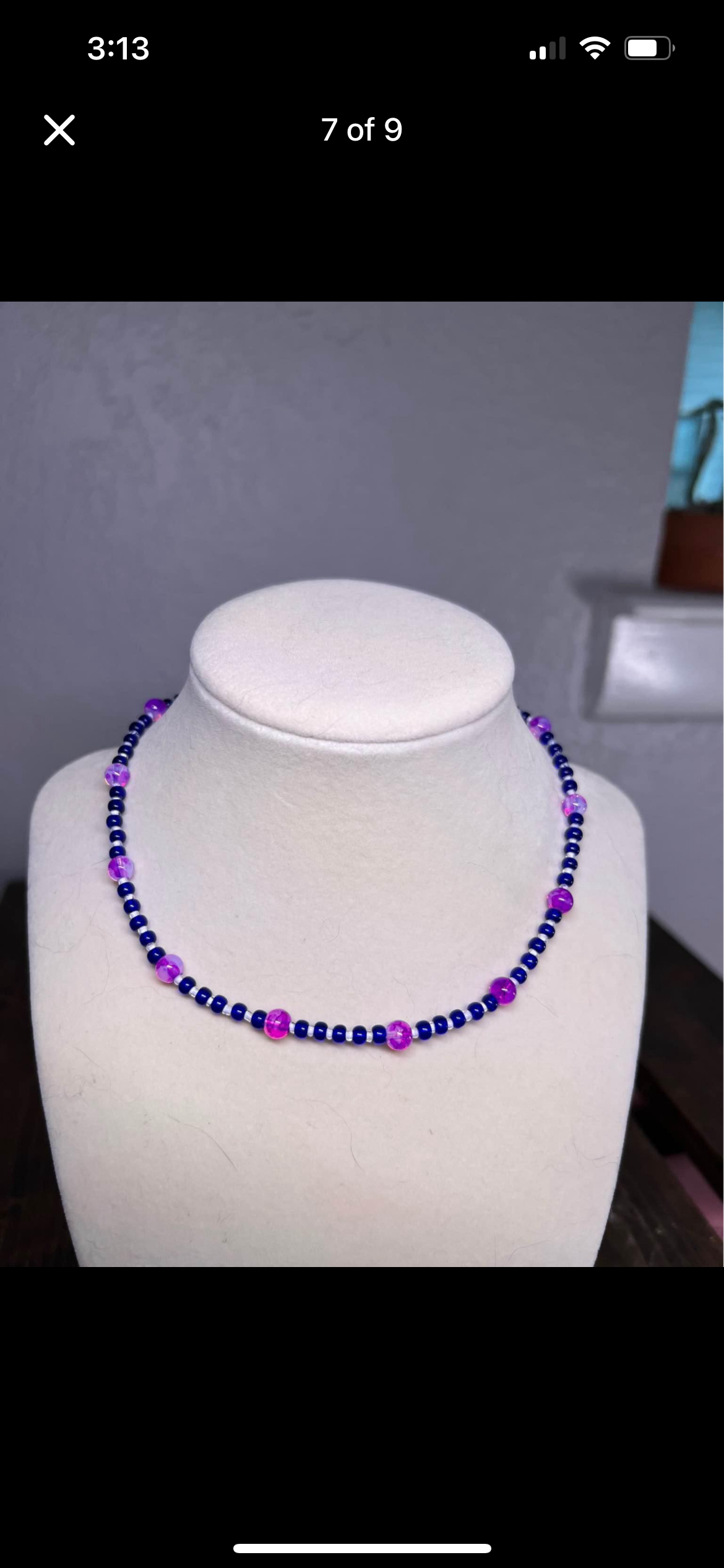 Purple necklace and bracelet set
