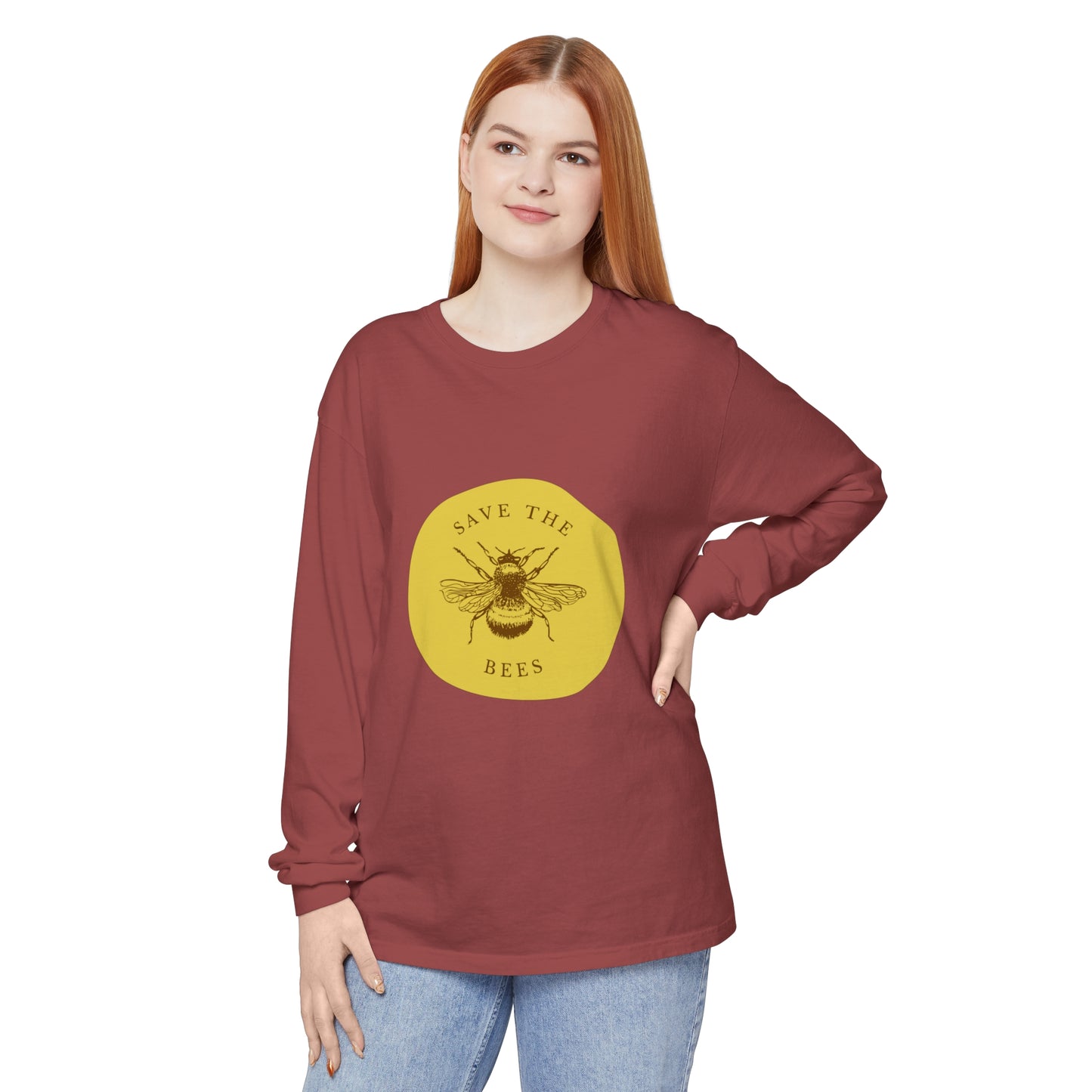 Save The Bees Unisex Garment-dyed Long Sleeve