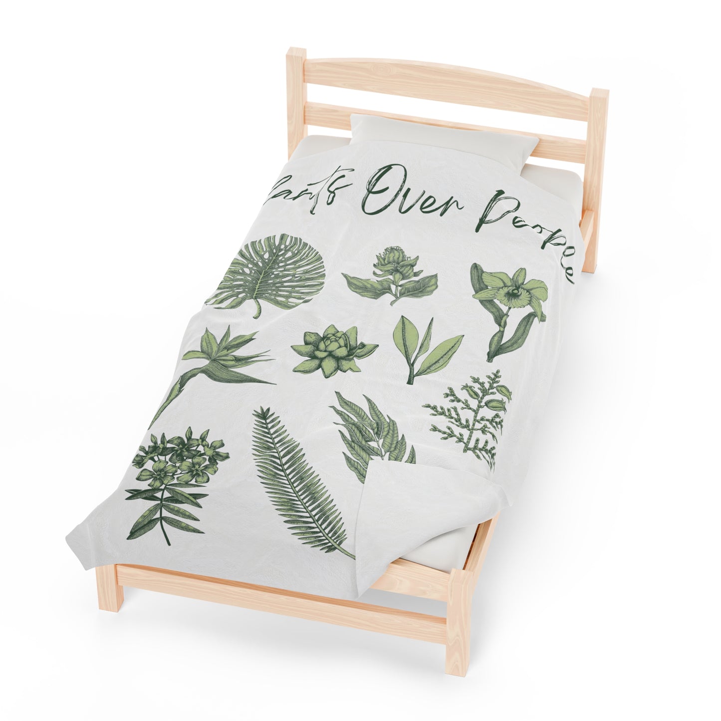 Plants Over People Velveteen Plush Blanket