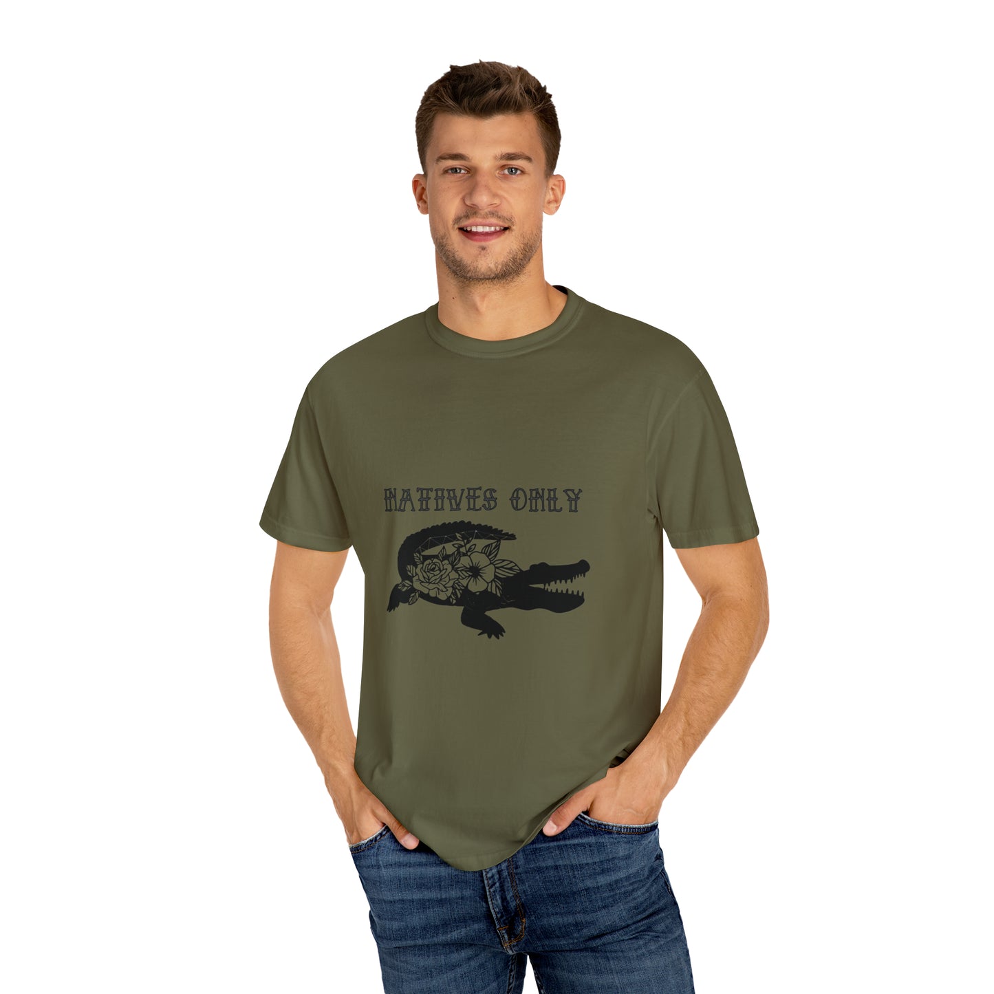 Natives Only Alligator Unisex Garment-Dyed T-shirt