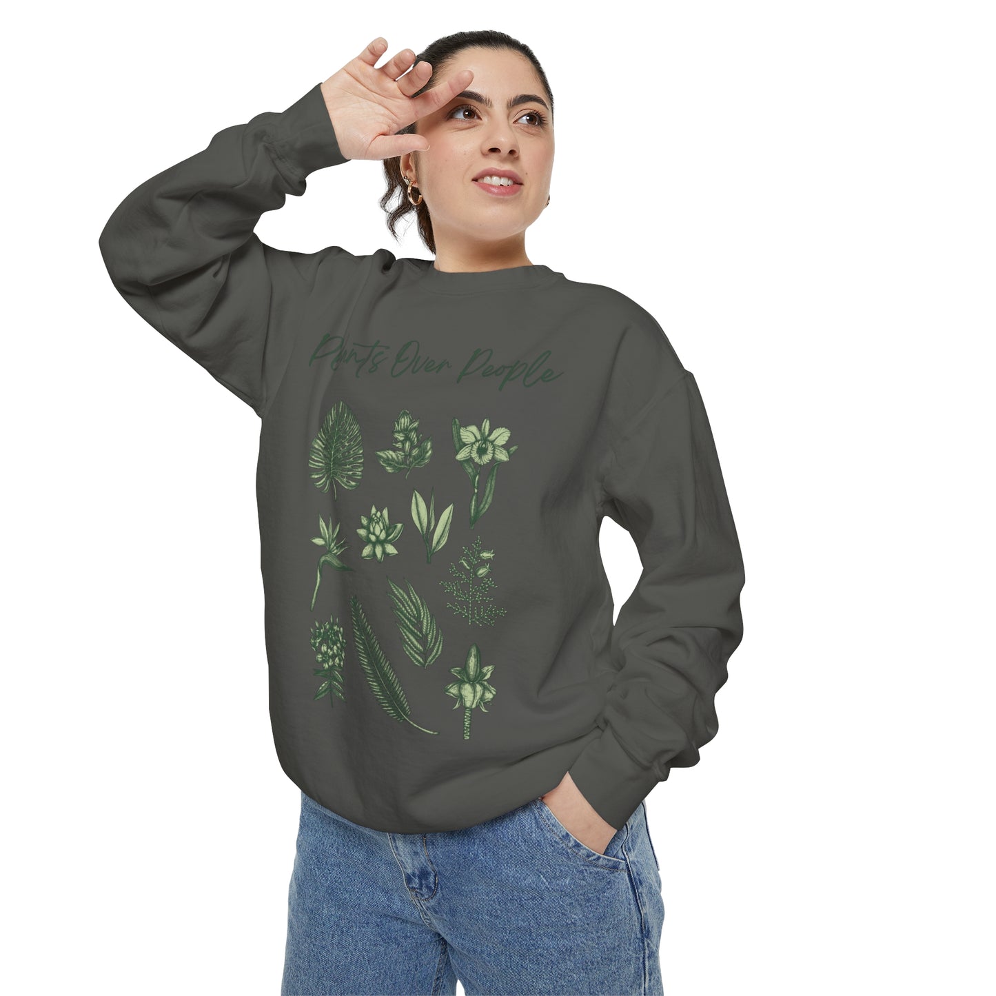 Plants Over People Unisex Garment-Dyed Sweatshirt