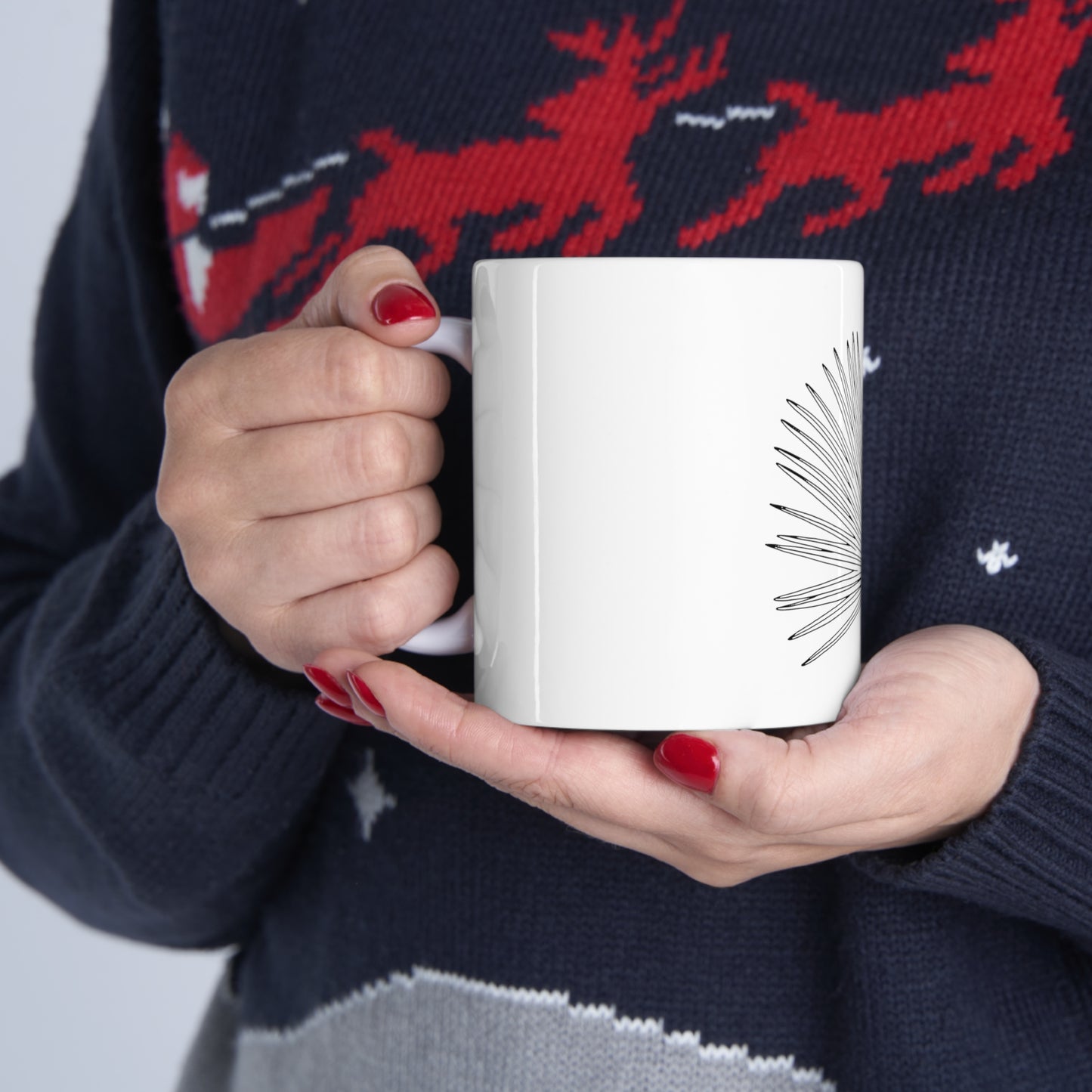 Palm Leaf Ceramic Mug