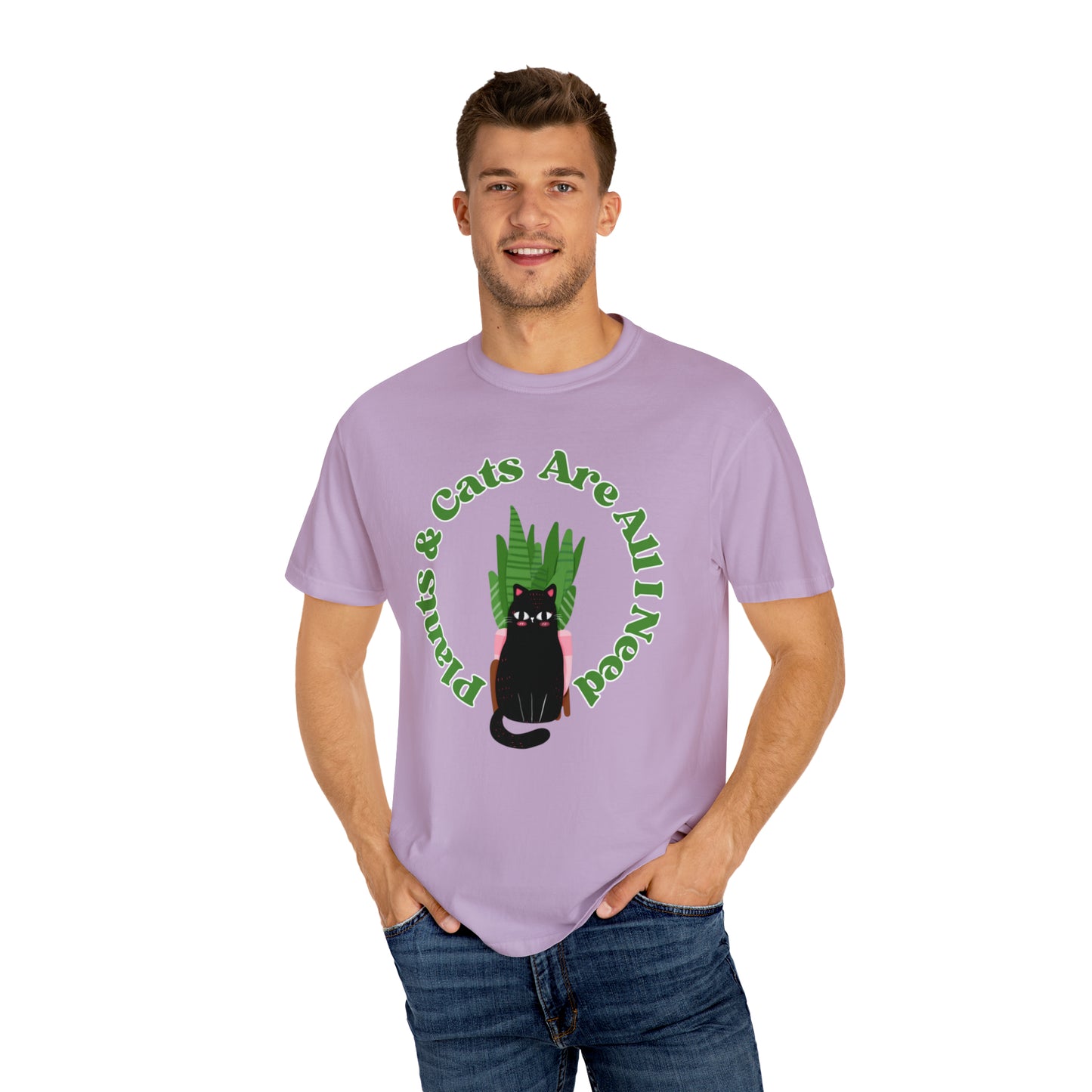 Plants & Cats Are All I Need Unisex Garment-Dyed T-shirt