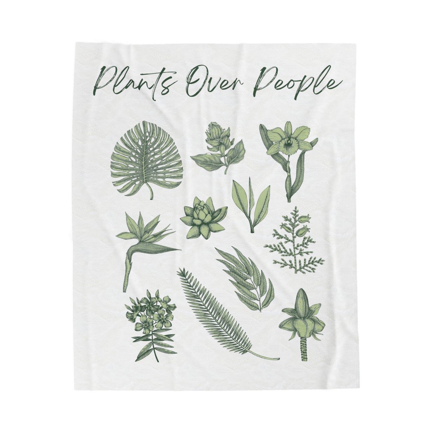 Plants Over People Velveteen Plush Blanket