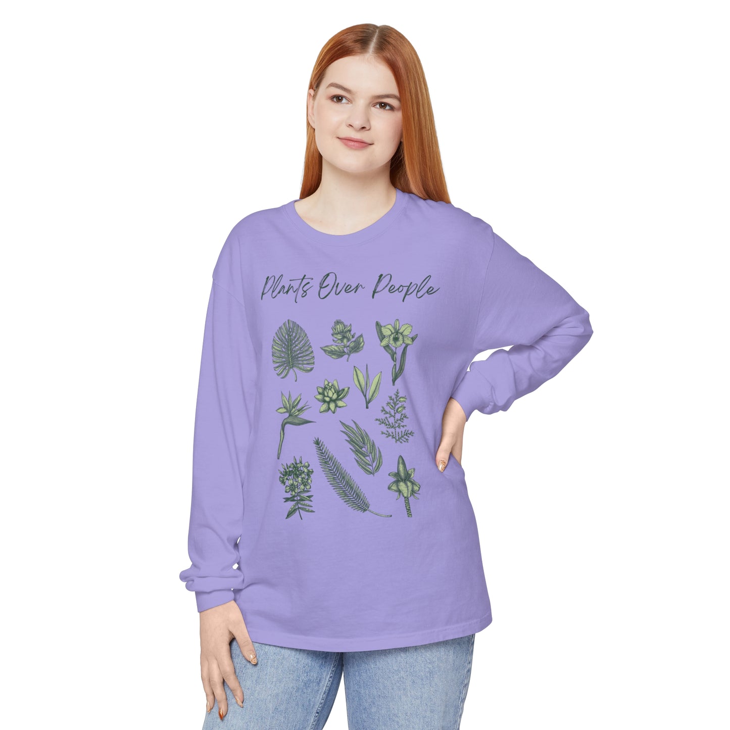 Plants Over People Unisex Garment-dyed Long Sleeve